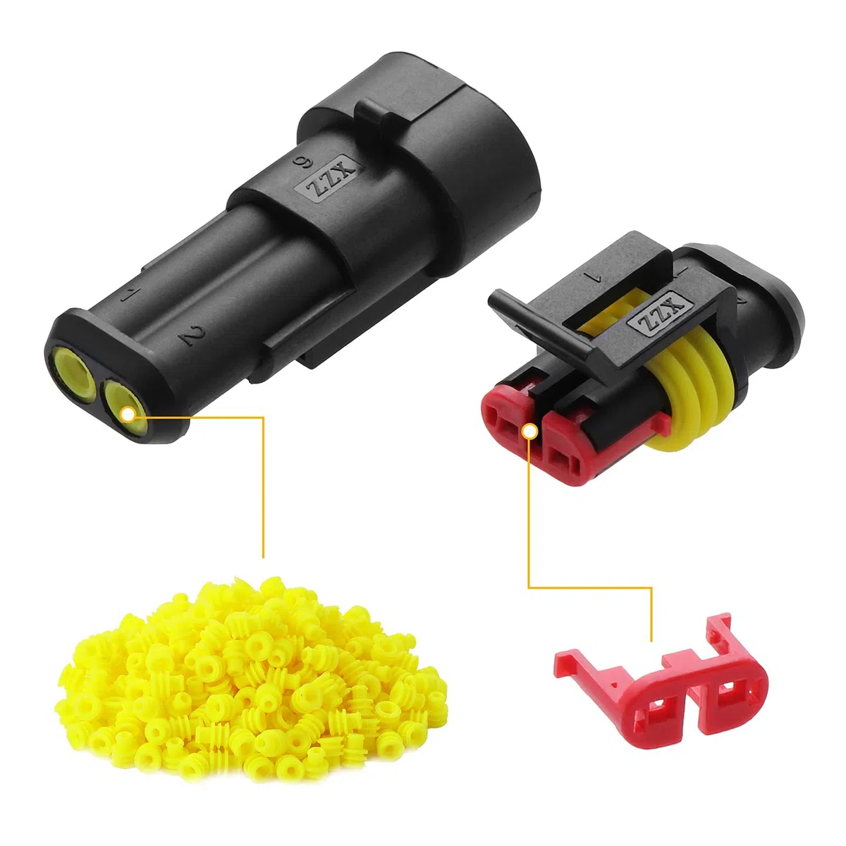 1004 Uds. Coche Impermeable Enchufe Terminales 1/2/3/4/5/6 pines 23-16AWG, Terminal Eléctrico Impermeable Coche Conector, para automóviles, motocicleta, Camiones, Barcos