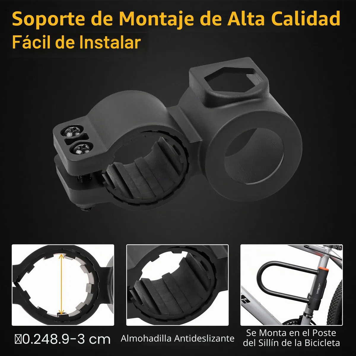 Candado U de Alta Seguridad, 16 mm, para Bicicleta, Motocicleta, Scooter y Puerta