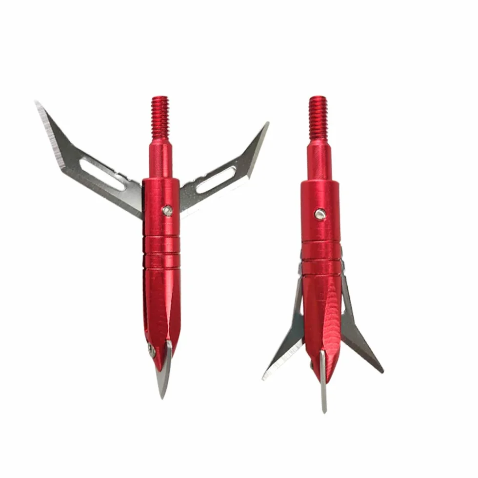 10pcs Puntas de Flechas Puntas de Caza de Tiro con Arco 3 Cuchillas fijas de 100 Granos para Arco Compuesto y Ballesta