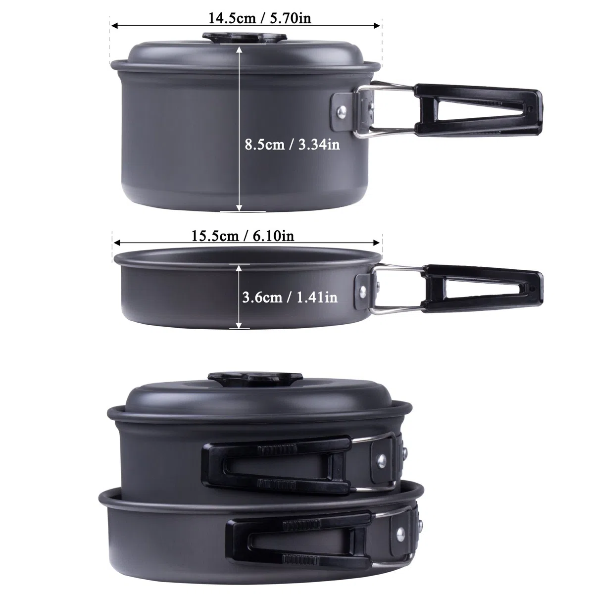Utensilios Cocina Camping, Set Cocina Camping para Excursión, Acampada, Senderismo, Adecuado para 1-2 Personas