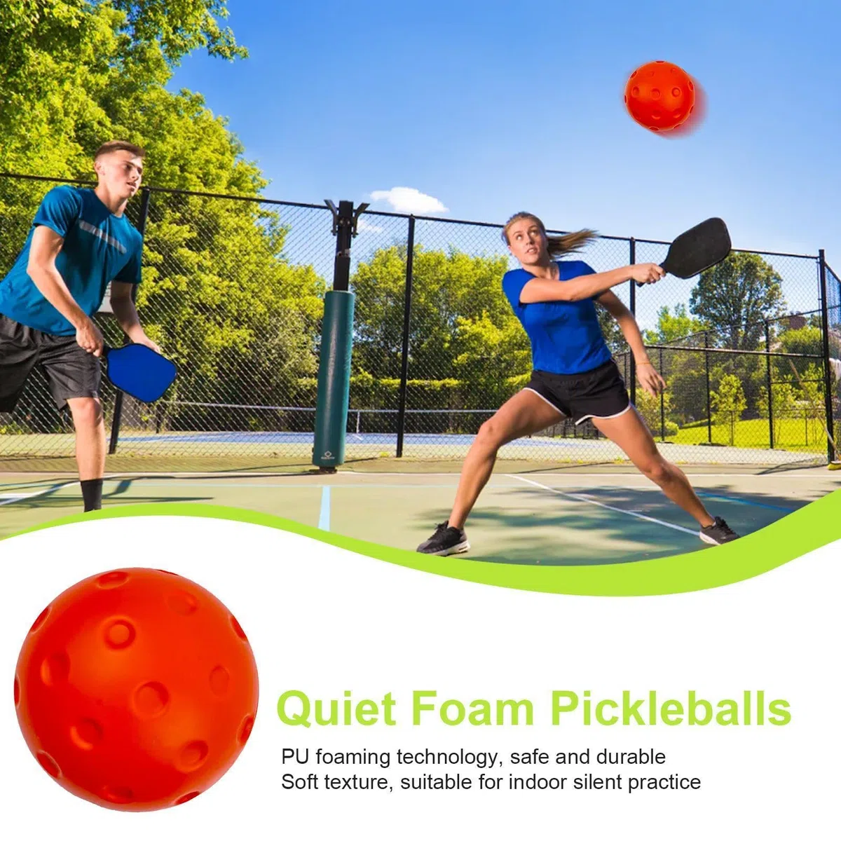 Genérico 3 Pack Foam Pickleballs, Quiet Pickleball Balls, 74mm,Quite Warm Up,High-Visibility, Soft,Lightweight,74mm Sports Ball Accessories,for Yards Lawns Gyms