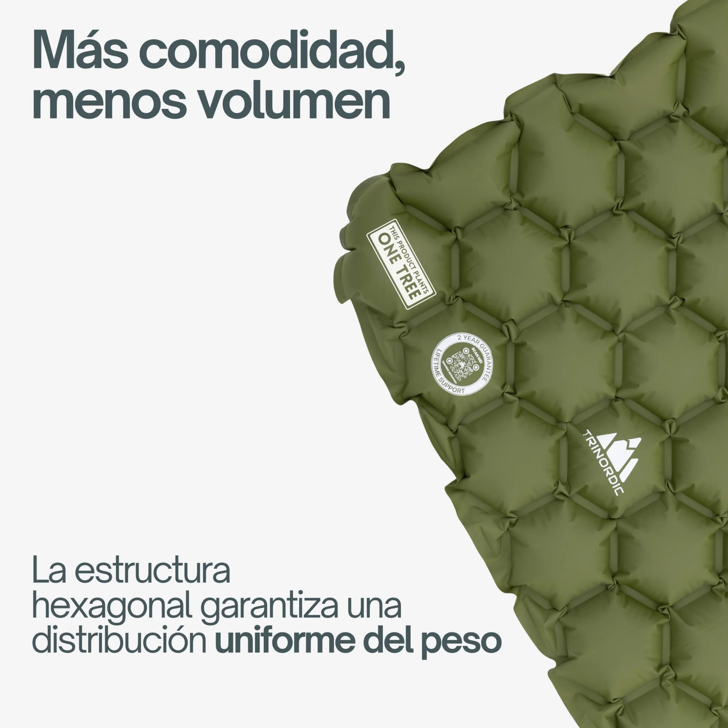 TRINORDIC Esterilla de acampada hinchable ultraligera - Colchón de aire individual para dormir que ahorra espacio - Equipo de acampada duradero y ligero para aventuras de viaje al aire libre