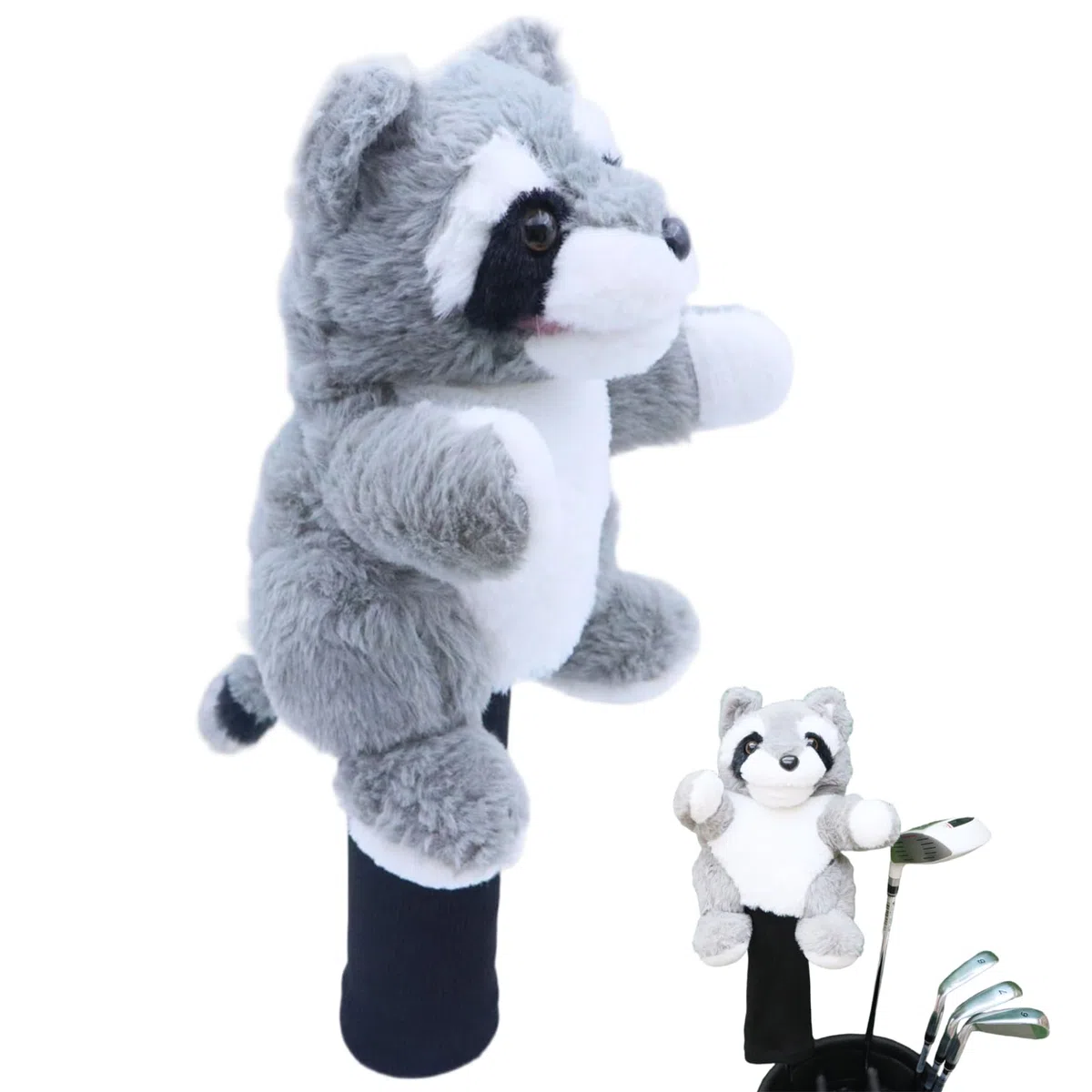 Jorzer Divertidas Fundas para Palos de Golf, adorables Fundas de Peluche de Mapache para Palos de Golf, Suaves para Driver para Hombres y Mujeres..