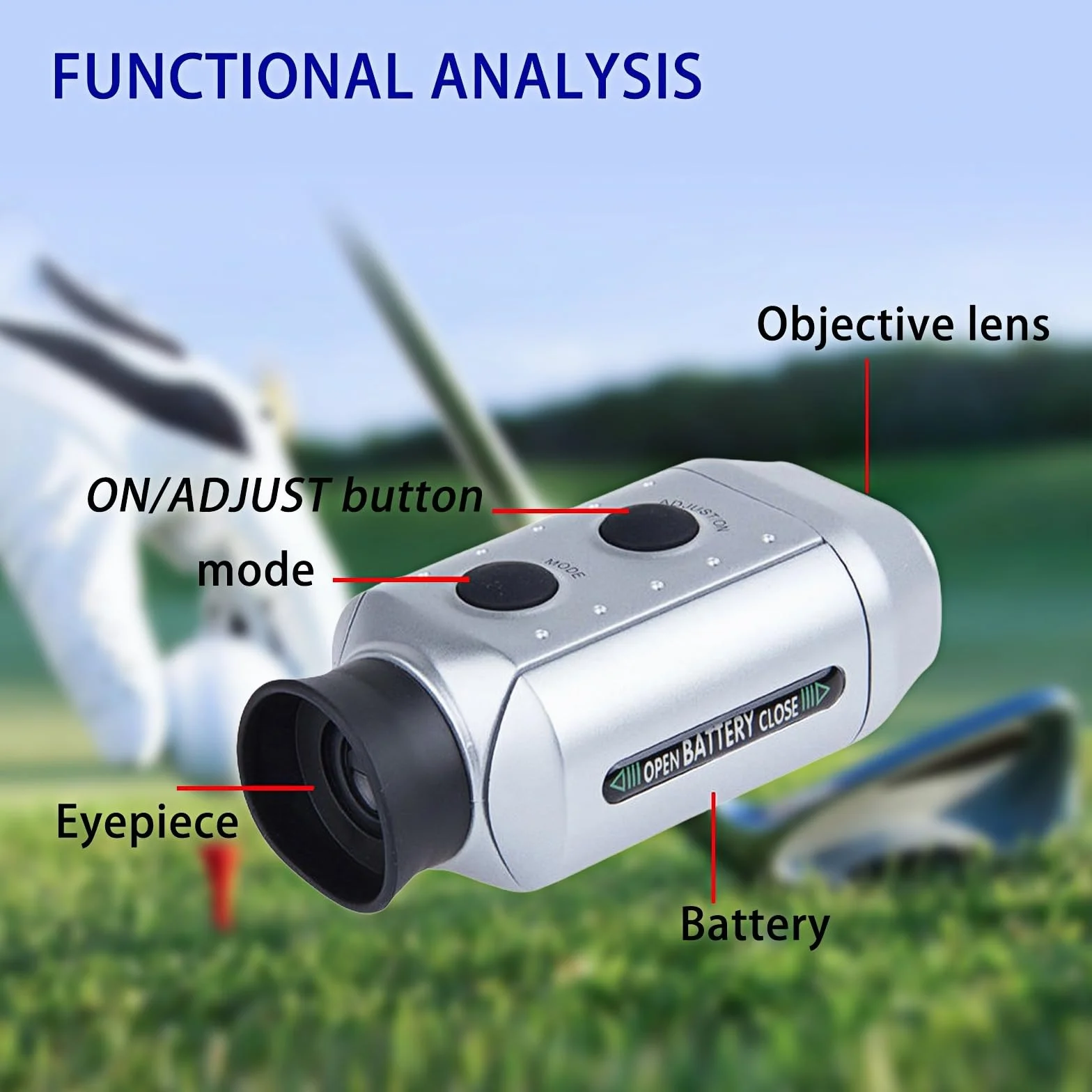 Flintronic Telémetro de Golf con Pendiente, 930 Yardas, 7 Aumentos, Telemetro Caza Profesional con Vibración de Bloqueo de Asta de Bandera, para Caza/Golf, con Batería y Bolsa Protectora