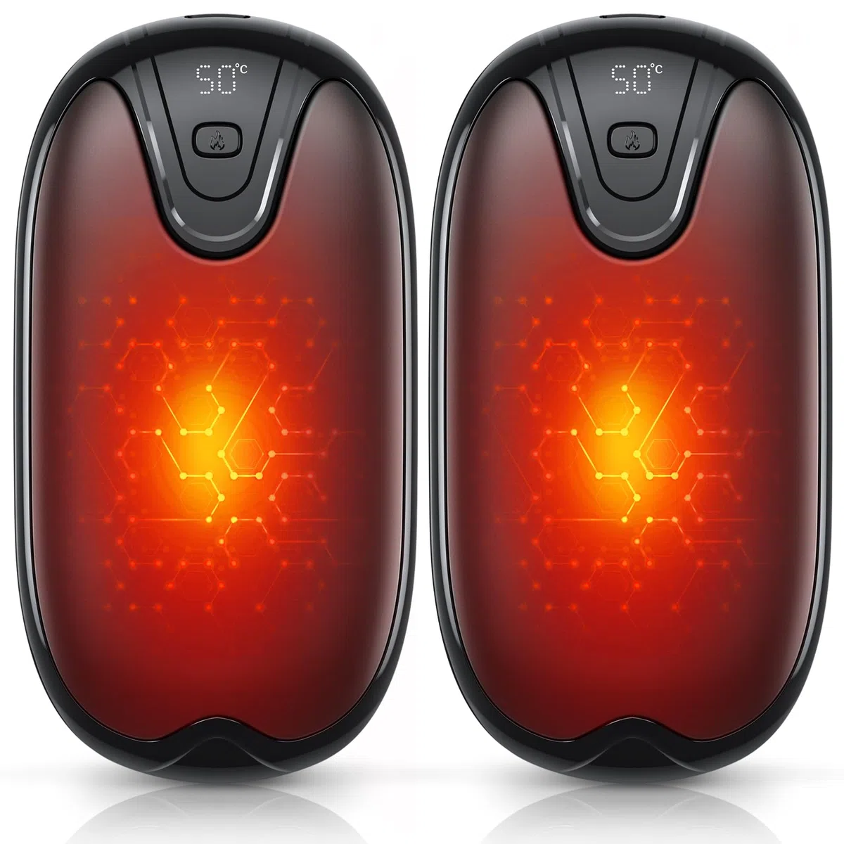 Calentadores de Manos, Calentador de Manos magnético Recargable 2 en 1, Calentador de Bolsillo portátil de Larga duración, Pantalla Digital LCD, Calentador de Manos Reutilizable, Rejilla para