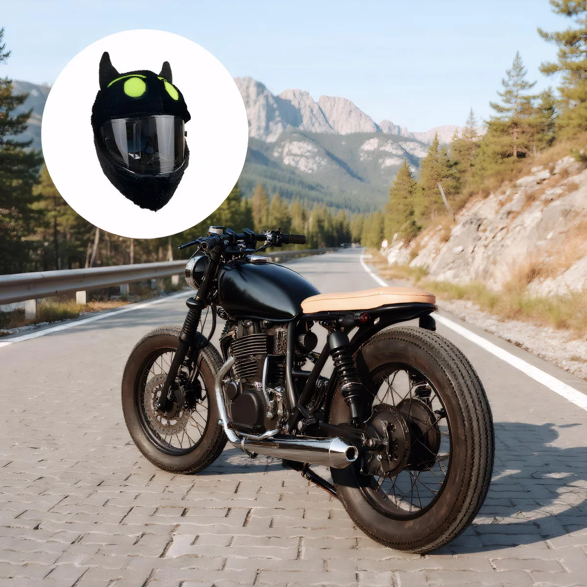 Towwoo Funda para Casco De Motocicleta, Funda Protectora para Casco De Moto Divertida, Equipo De Montar Al Aire Libre para Cascos Completos Hombres Y Mujeres Negro
