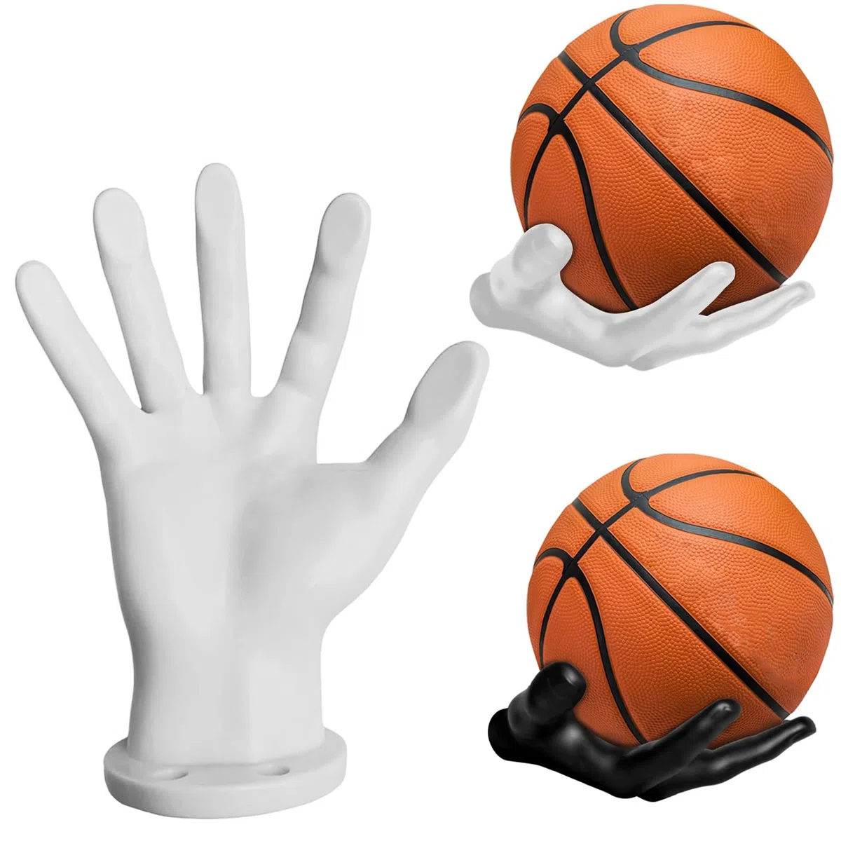 Soporte de pared de mano para balones de fútbol, baloncesto