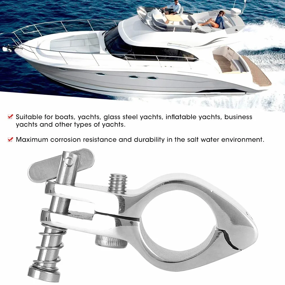 EBTOOLS para soporte bimini para neumático 2 piezas barco articulado mandíbula superior diapositiva de acero inoxidable 316 accesorios de hardware marino punta estilo bimini top bisagra soporte