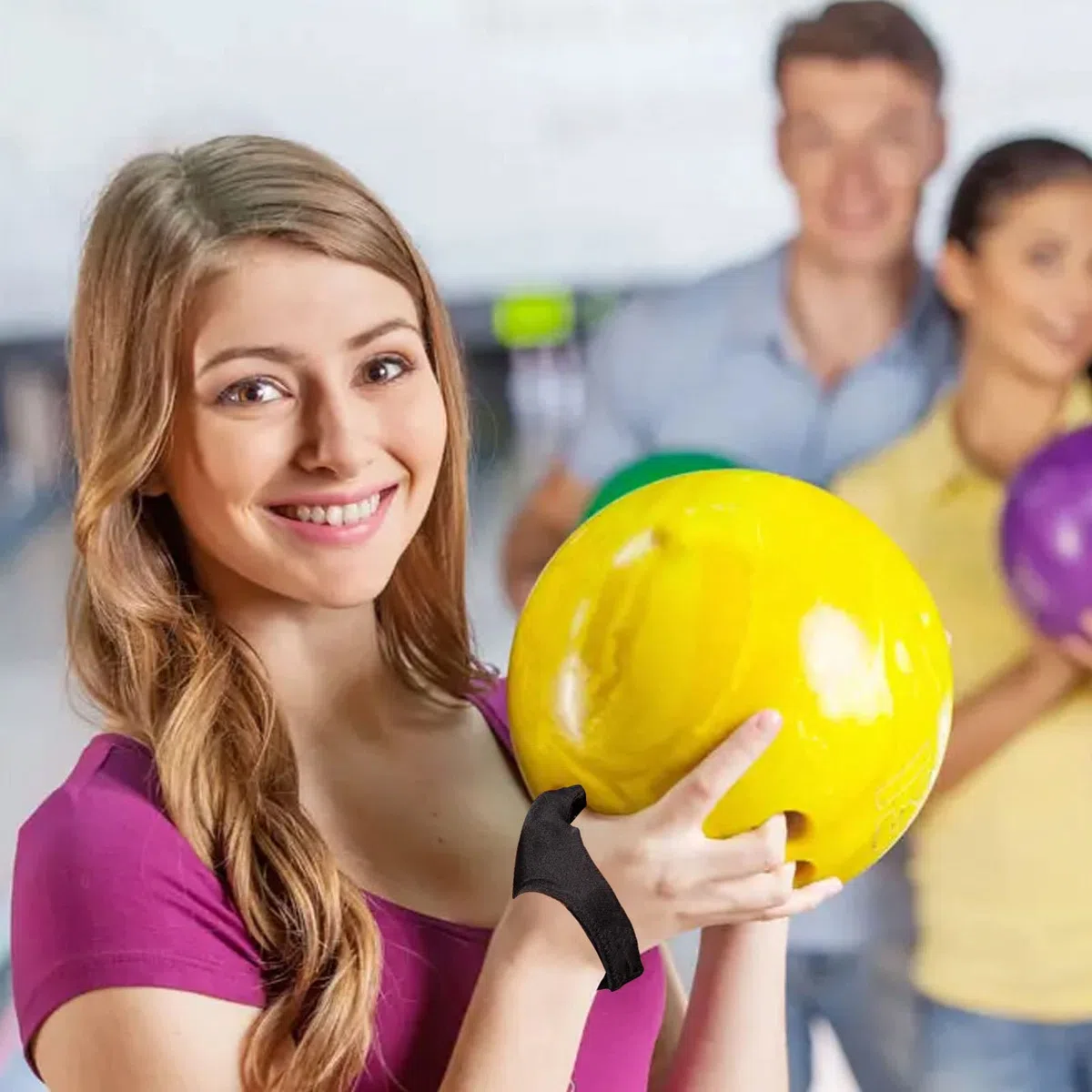 Guante para el pulgar para bolos, protector de pulgar ajustable para bolos, derecha/izquierda, guantes de bolos compactos y ligeros para hombres y mujeres, para deportes de bolos