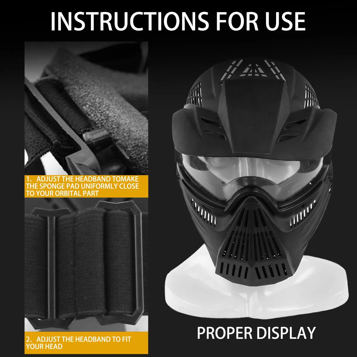 Máscara de airsoft, máscara de paintball con protección ocular, resistente a los golpes, para Halloween, cosplay, accesorios de película, paintball CS