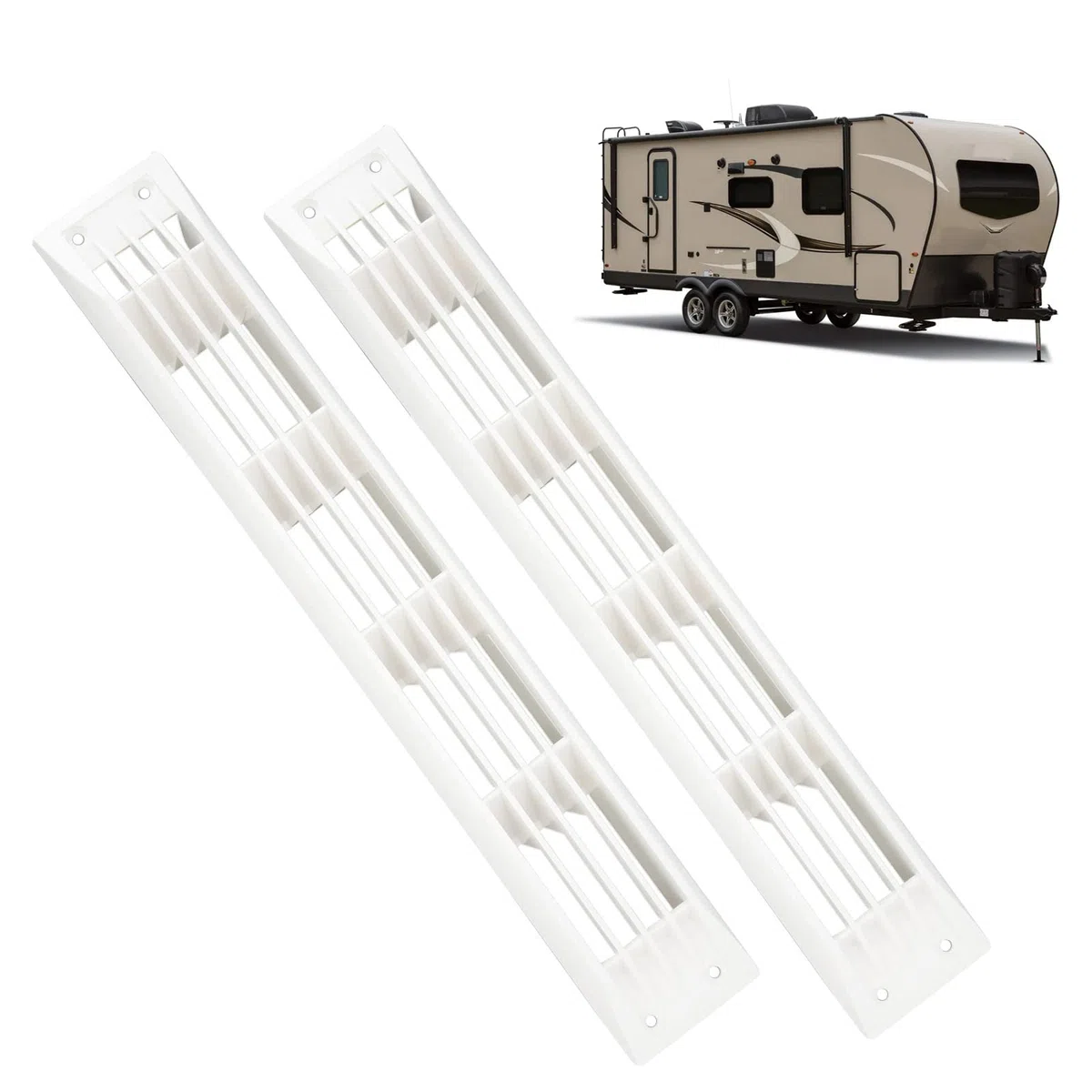 1 Par Rejilla de Ventilación de Persiana Marina Alargadas de Aire Caravana | 45 *7 cm Cubierta de Rejilla de Ventilación Rectangular Casas Rodantes y Yates Intercambio de Aire Cubiertas Barco Marítimo
