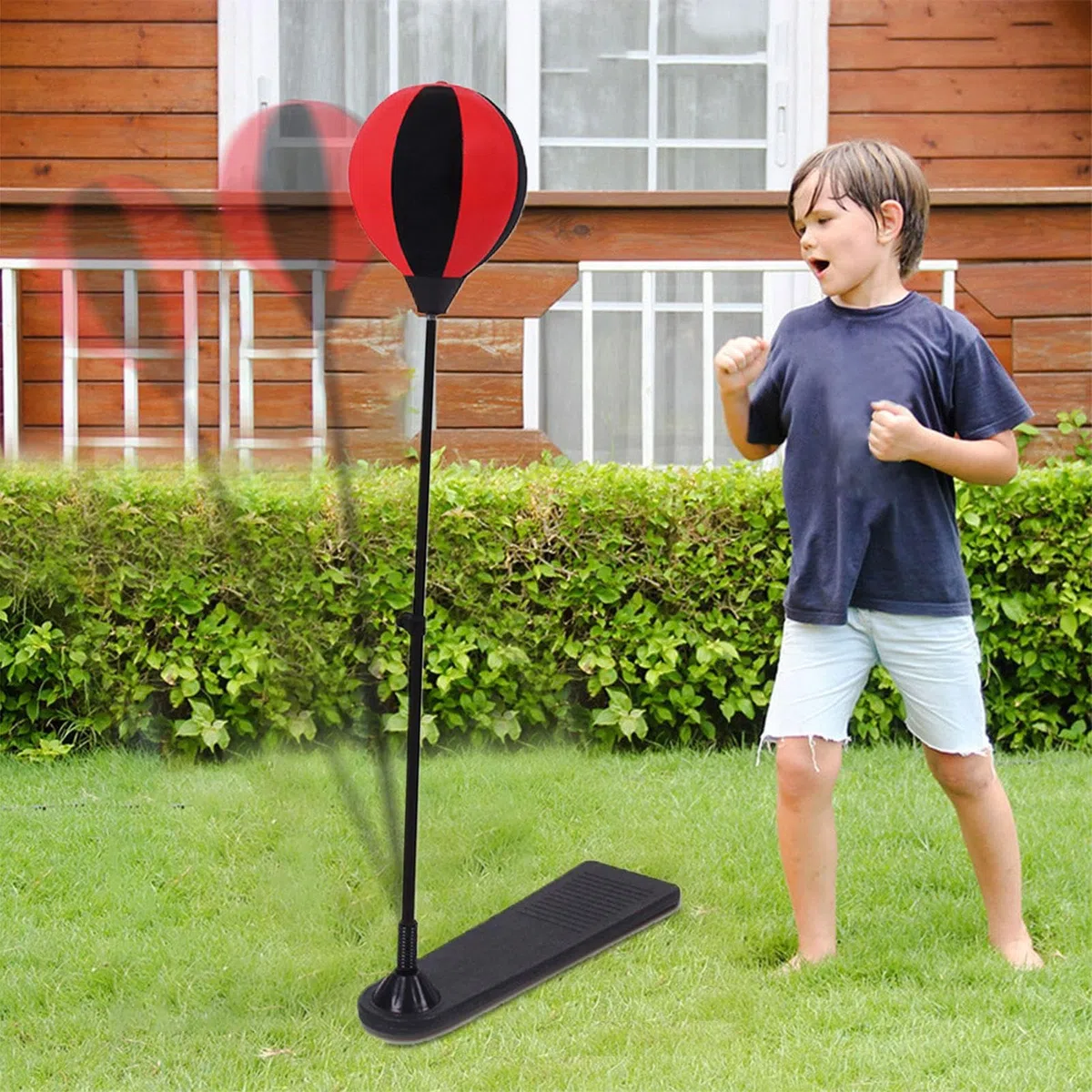 Saco De Boxeo con Soporte, Saco De Boxeo De Pie con Guantes Y Altura Ajustable, Juguete Deportivo, Kit Estable para Niños y Niñas de 3 a 10 Años para Entrenamiento en Casa Exterior o