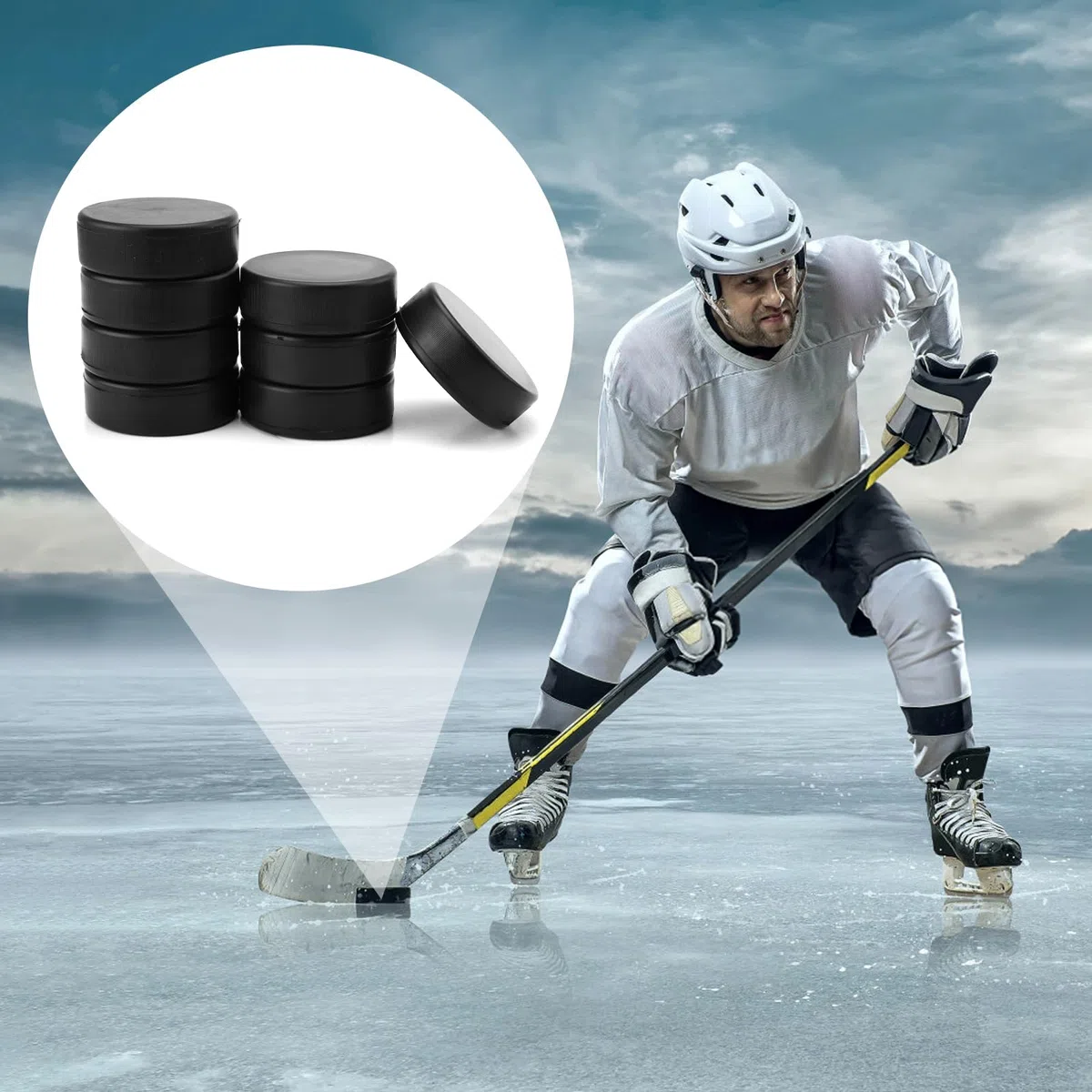 BRISKORE 8 unidades de discos de hockey sobre hielo, hockey deportivo, hockey sobre hielo, juego de entrenamiento, discos de entrenamiento de goma, discos de espuma ligera para ejercicio y