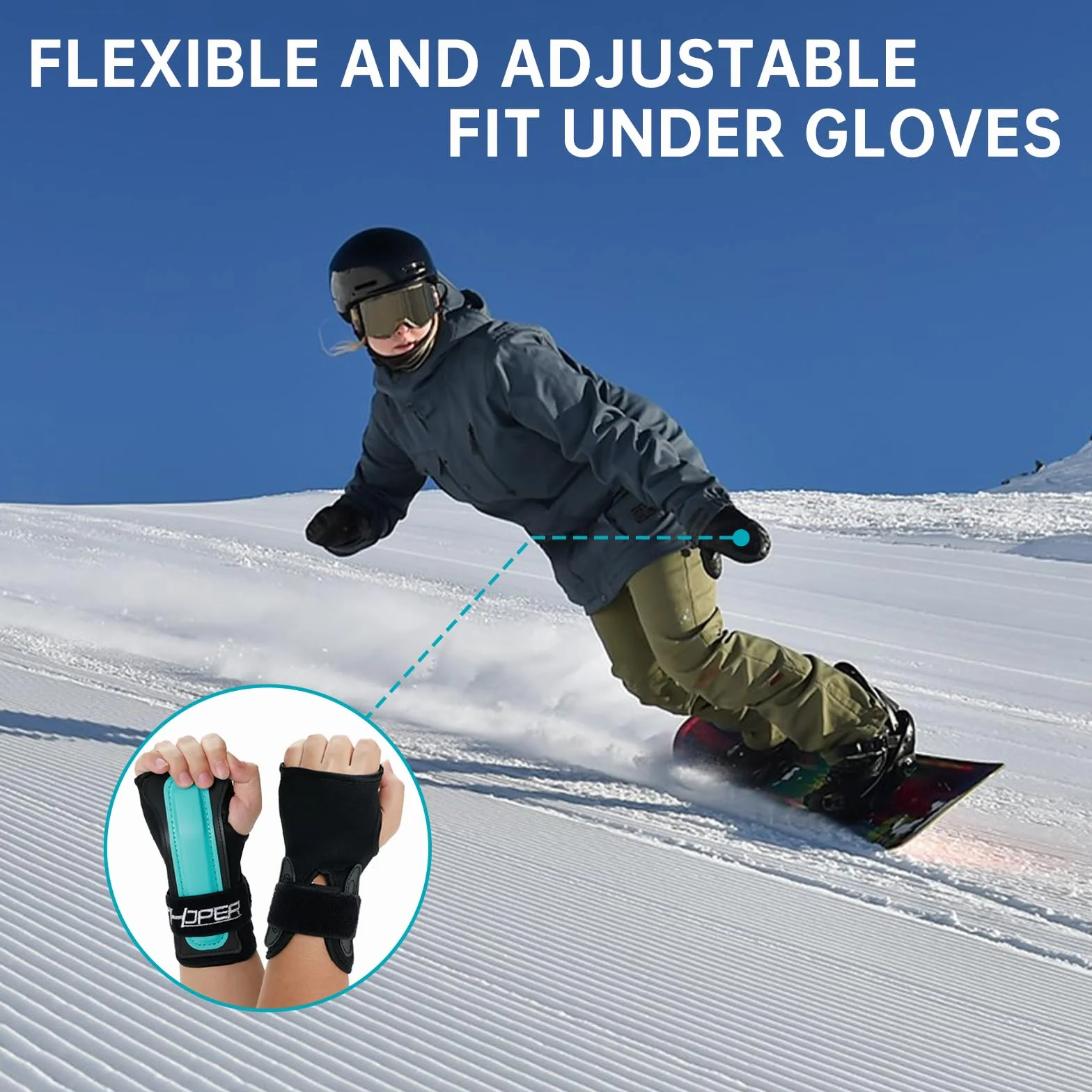 Muñequeras Protectoras para Snowboard, Esquí, Skateboarding - Protector de Muñeca y Mano, Soporte Deportivo (1 Par)