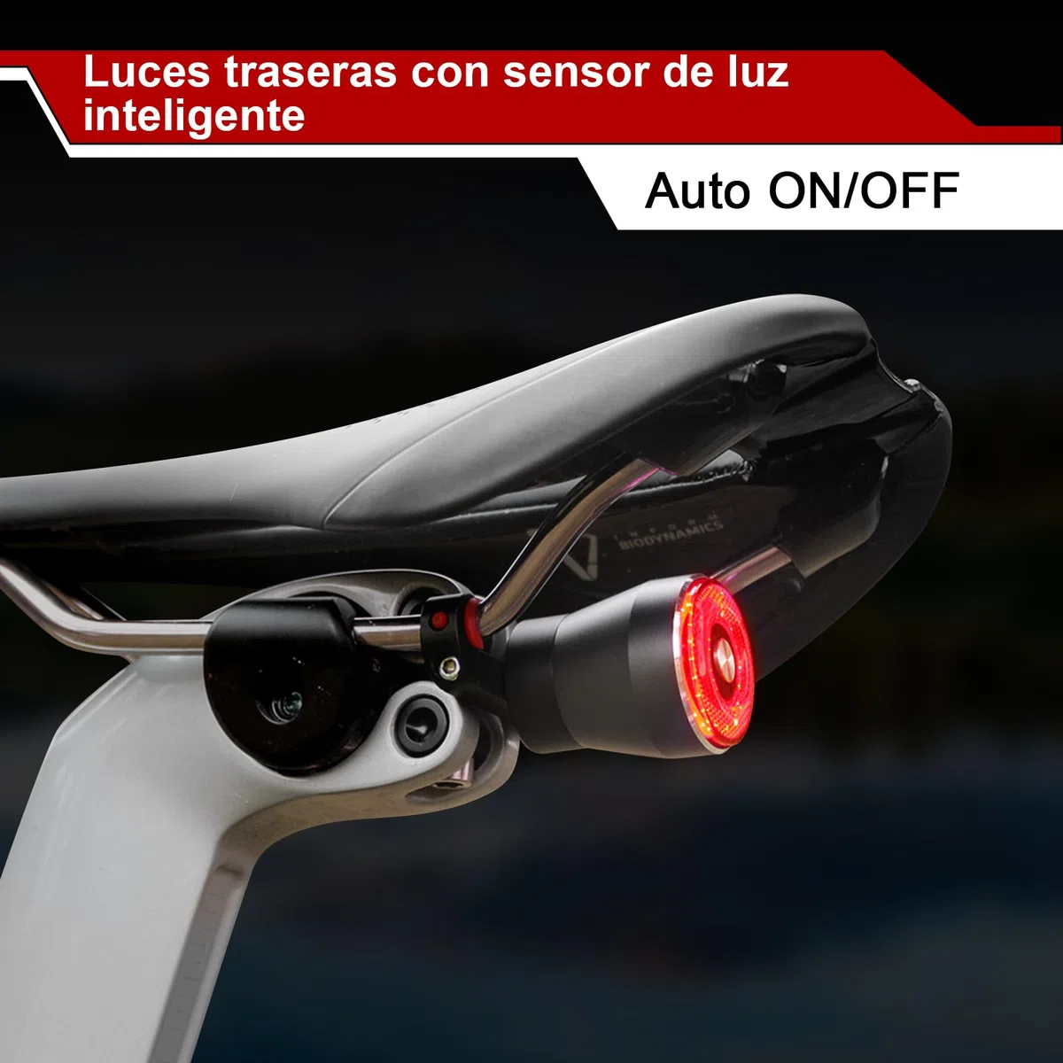 EBUYFIRE Luz Trasera de Bicicleta Inteligente Recargable USB, Super Brillante Rojo Luz LED Bici, Impermeable, Faro Trasero Bici para Máxima Seguridad de Ciclismo
