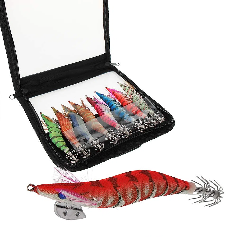 Croch 8 Piezas Luminoso Pesca Camarones Señuelo Cebo de Calamar para Sepia Pulpo