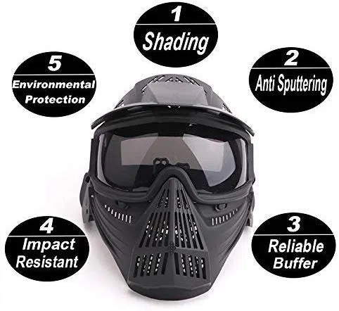 Máscara táctica de Airsoft, máscara Facial Completa con Gafas tácticas, Juego de Supervivencia de Halloween CS, Tiro, Caza, máscara de Juego de Roles
