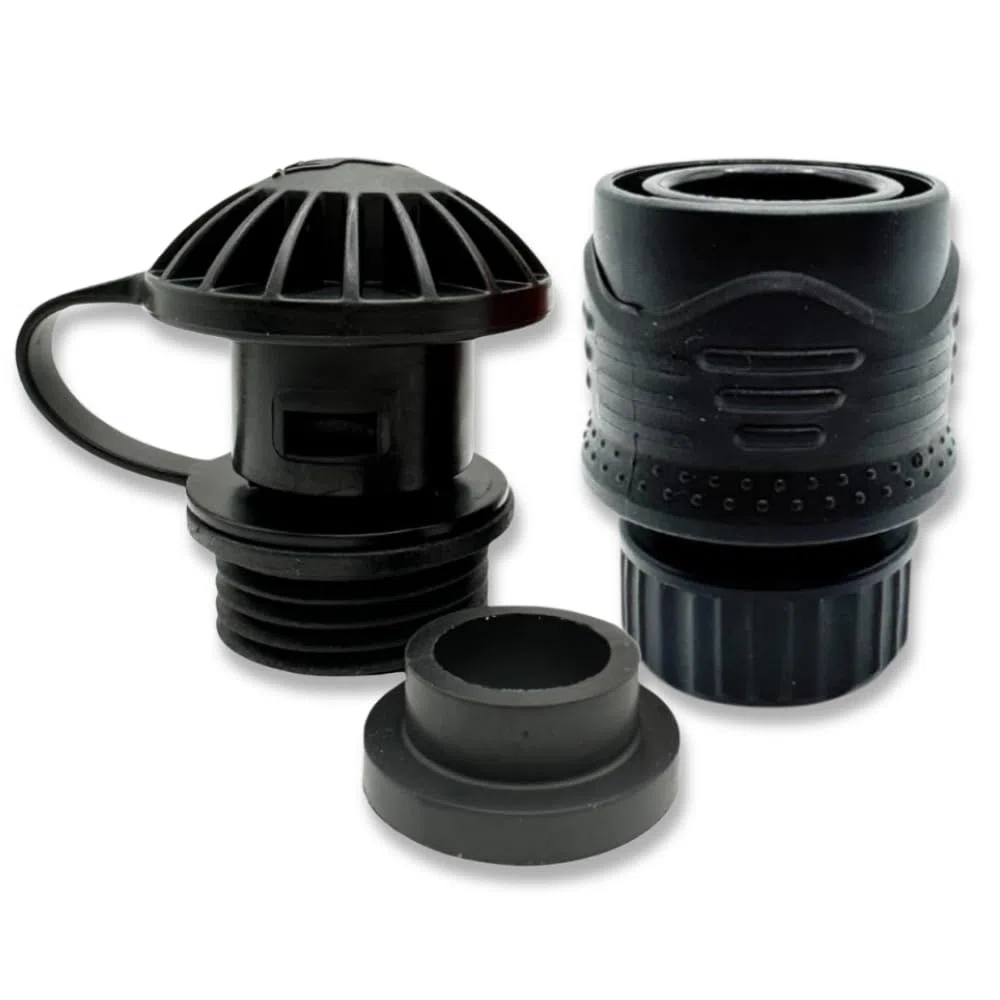 Kit de descarga de conexión rápida fuera de borda para motores de barco Mercury, Suzuki, Yamaha y Honda, adaptador de descarga marina con junta de carenado y conexión rápida material de nailon relleno
