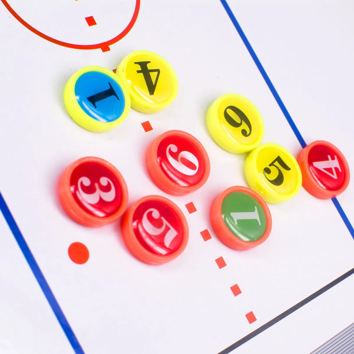 Pizarra blanca de doble cara para entrenamiento de hockey sobre hielo, tablero de tácticas de pista completa y media con marcadores de jugador