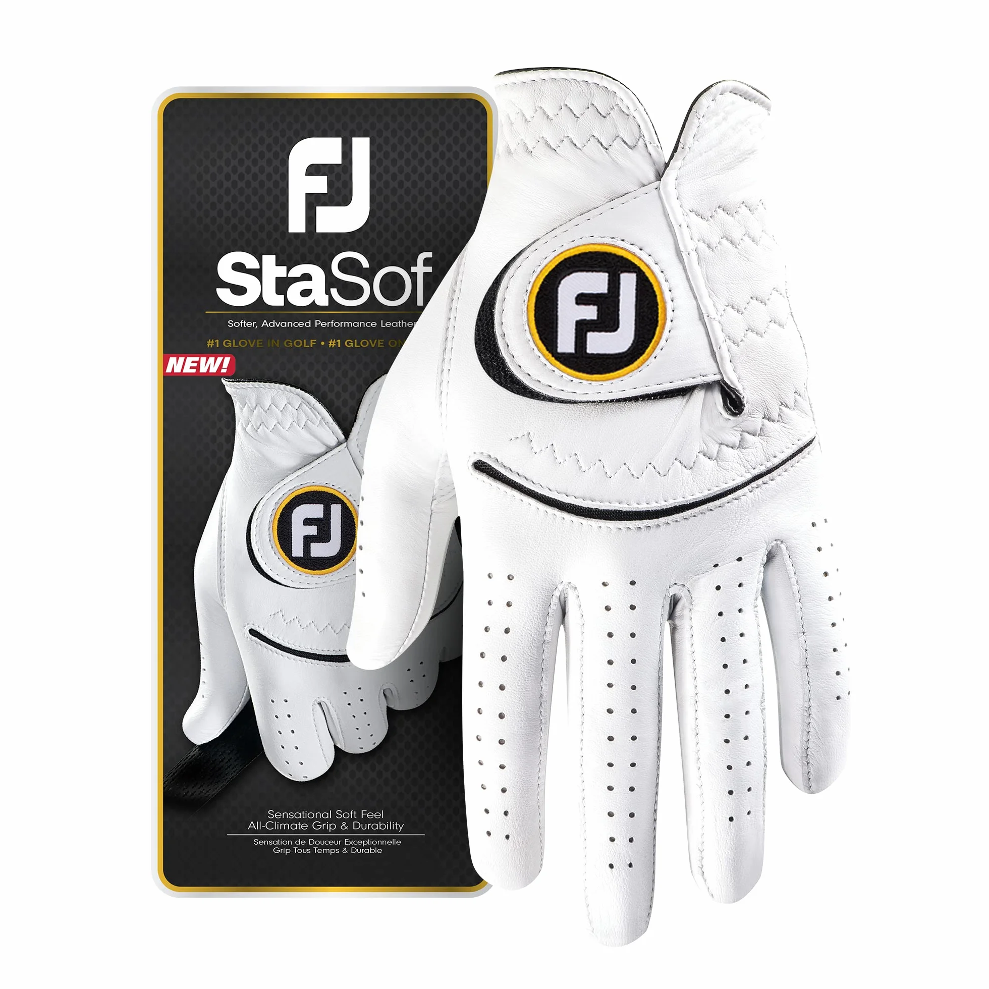 FootJoy StaSof - Guante de Golf para Hombre, Color Perla
