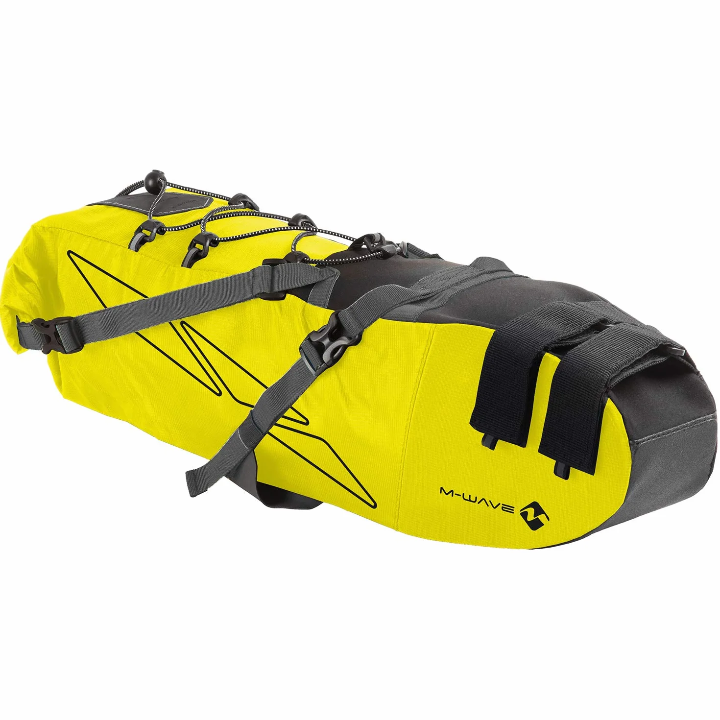 Bolsa para sillín M-Wave BP Saddle, Color Negro, Aprox. 53 x 13 x 15 cm.
