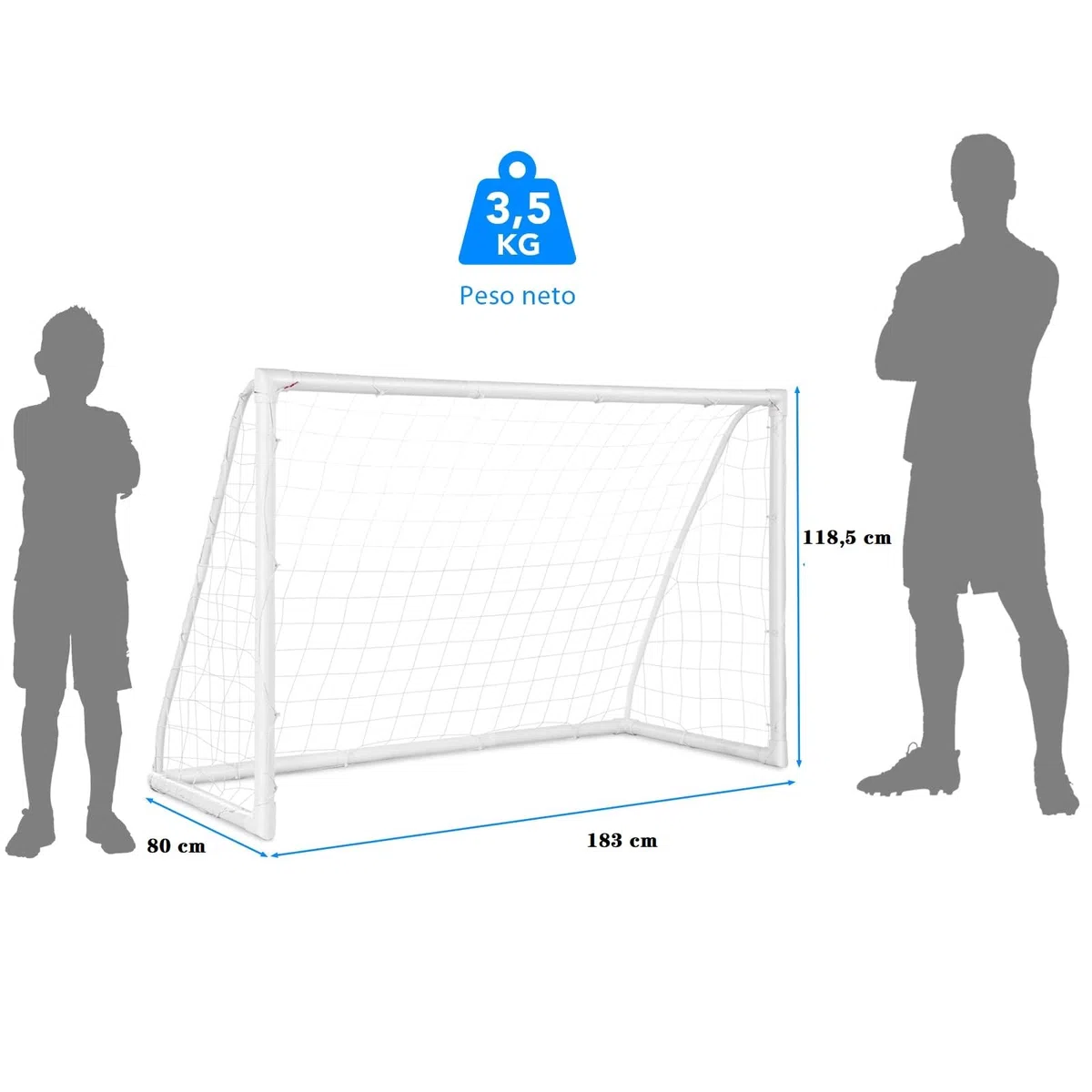 COSTWAY Portería de Fútbol Portátil para Niños, Portería de Fútbol y Red Patio con Estructura en PVC Resistente, Fácil Montaje, Palos de Fútbol y Red para Entrenamiento