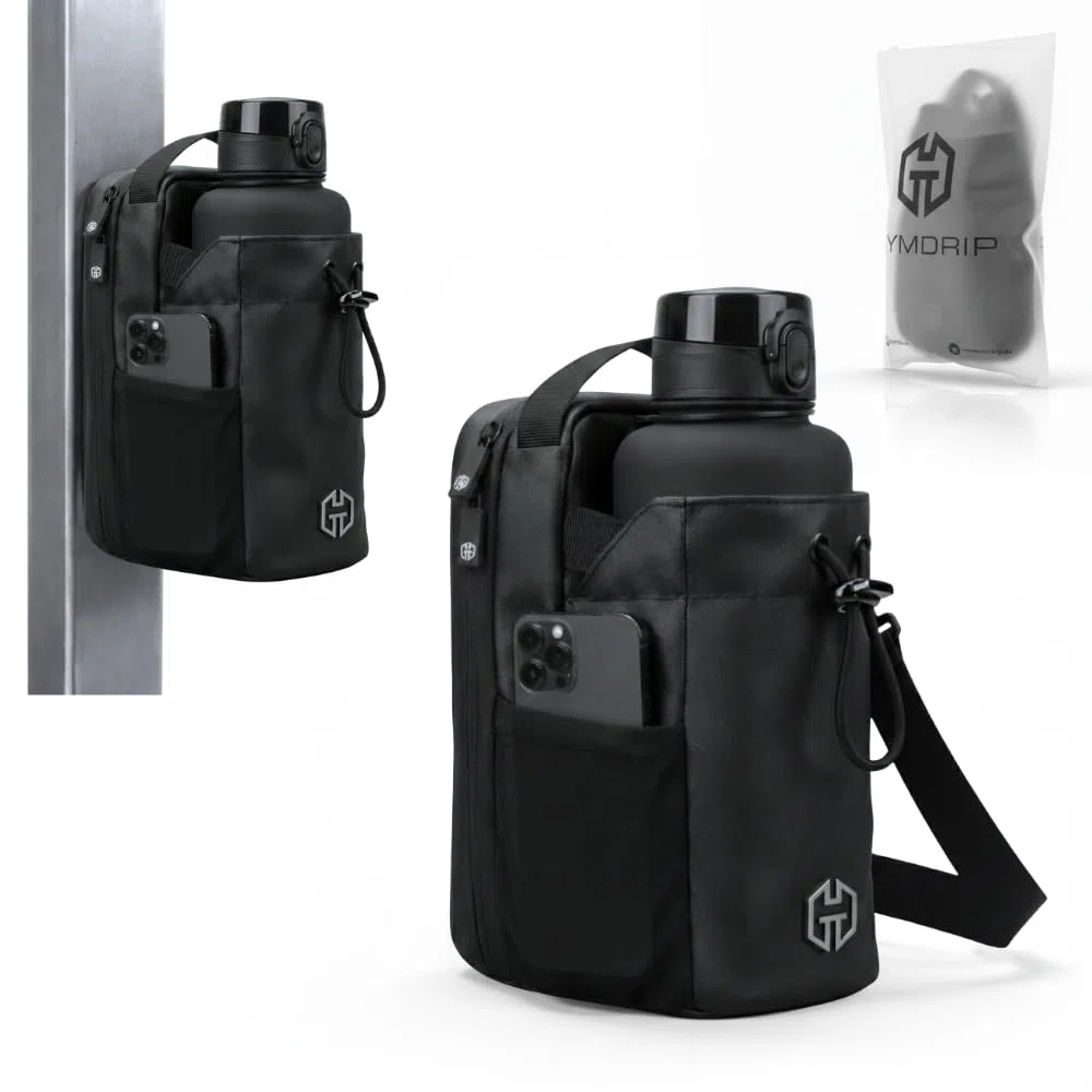 Bolsa de deporte magnética con soporte para botellas de 1,5 l, bolso deportivo compacto para entrenamiento y uso diario