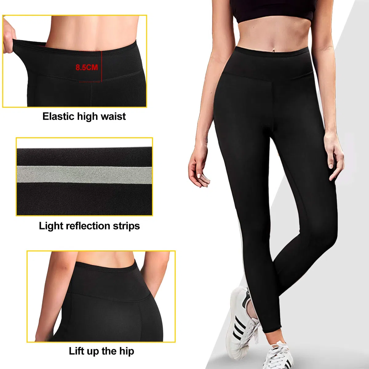 Pantalones Sauna para Mujer Pantalon de Neopreno Térmicos de Reductora High Waist Thigh Tummy Fat Burner Deporte Yoga Running Leggins Reductores Cintura Alta Mallas Fitness Gimnasio