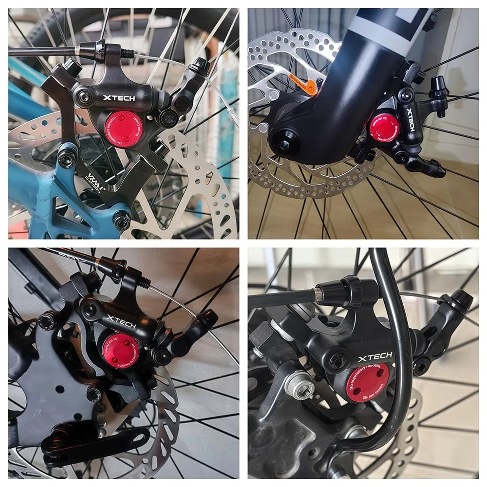 Pinzas de Freno de Disco hidráulicas para Bicicleta, HB-100 Frenos de Disco MTB Pinza Delantera/Trasera, Frenos de Doble pistón con tracción por Cable