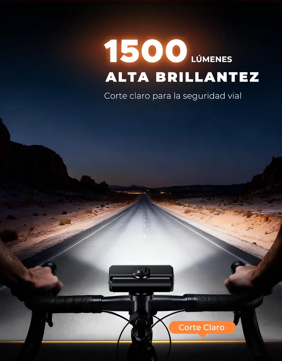 EOIWUY Luces Bicicleta Delantera y Trasera, Aluminio Cuerpo Luz Bicicleta Delantera Súper Brillante & Haz Amplio, Luz Bici Recargable USB con 4+5 Modos, Linterna Bicicleta para E-Bike/MTB/Todo Terreno