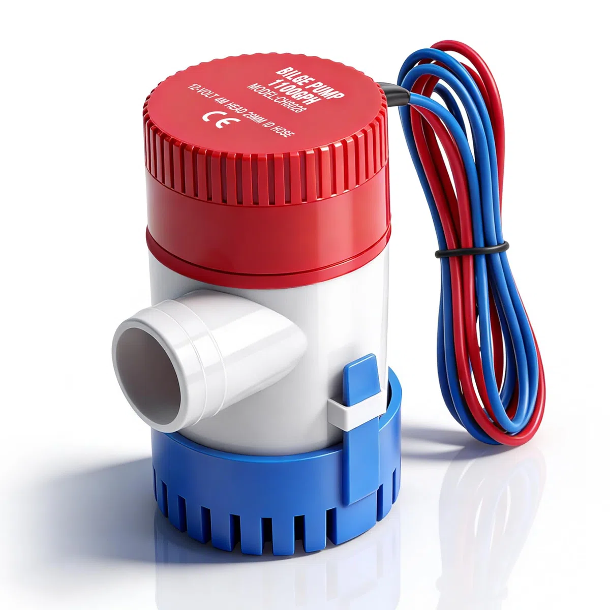 Bomba de Achique 12V 1100GPH, Bomba de Achique Manual 29mm, Bomba Sumergible Eléctrica para Barco Marina Yate Exterior Jardín, Bomba Desagüe Agua 4164L/h