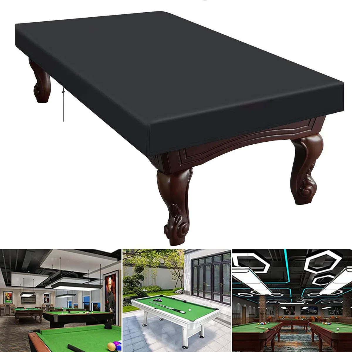 Funda de mesa de billar de 7 pies, cubierta impermeable a prueba de desgarros para mesa de billar, cubierta de tela Oxford, protección solar a prueba de polvo, protección contra la lluvia y el