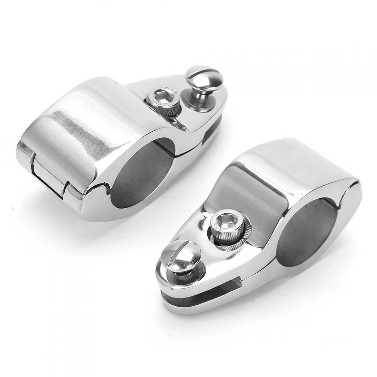 2 Uds. Abrazaderas de Tubería Marina de Acero Inoxidable 316, Accesorios de Montaje de Riel Deslizante de Garra de Bisagra Superior de Barco, Accesorios Marinos Articulados Deslizantes de Mandíbula Su