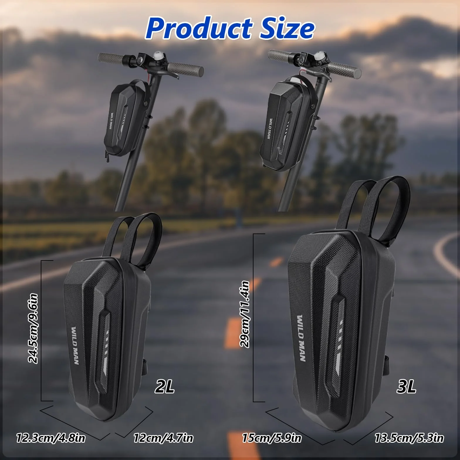 flintronic 3L Bolsa De Manillar Scooter Eléctrica, Scooter Bolsa De Tubo Frontal, Bolsas de Almacenamiento Impermeable EVA, para Xiaomi MI Mijia M365 Sedway Ninebot E ES1/2/3/4