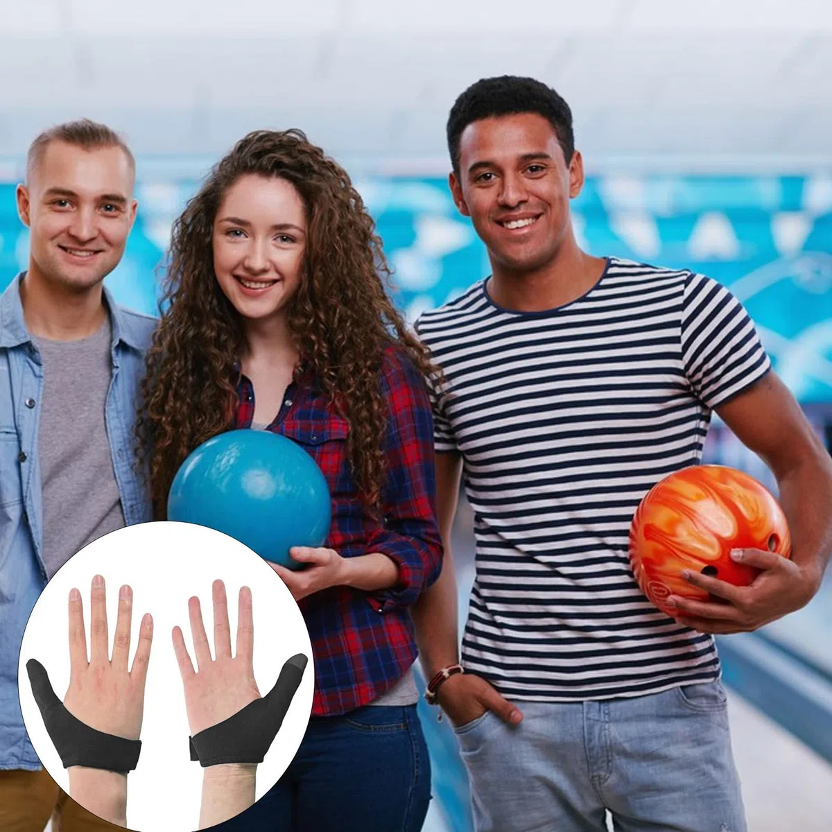 Guante para el pulgar para bolos, protector de pulgar ajustable para bolos, derecha/izquierda, guantes de bolos compactos y ligeros para hombres y mujeres, para deportes de bolos