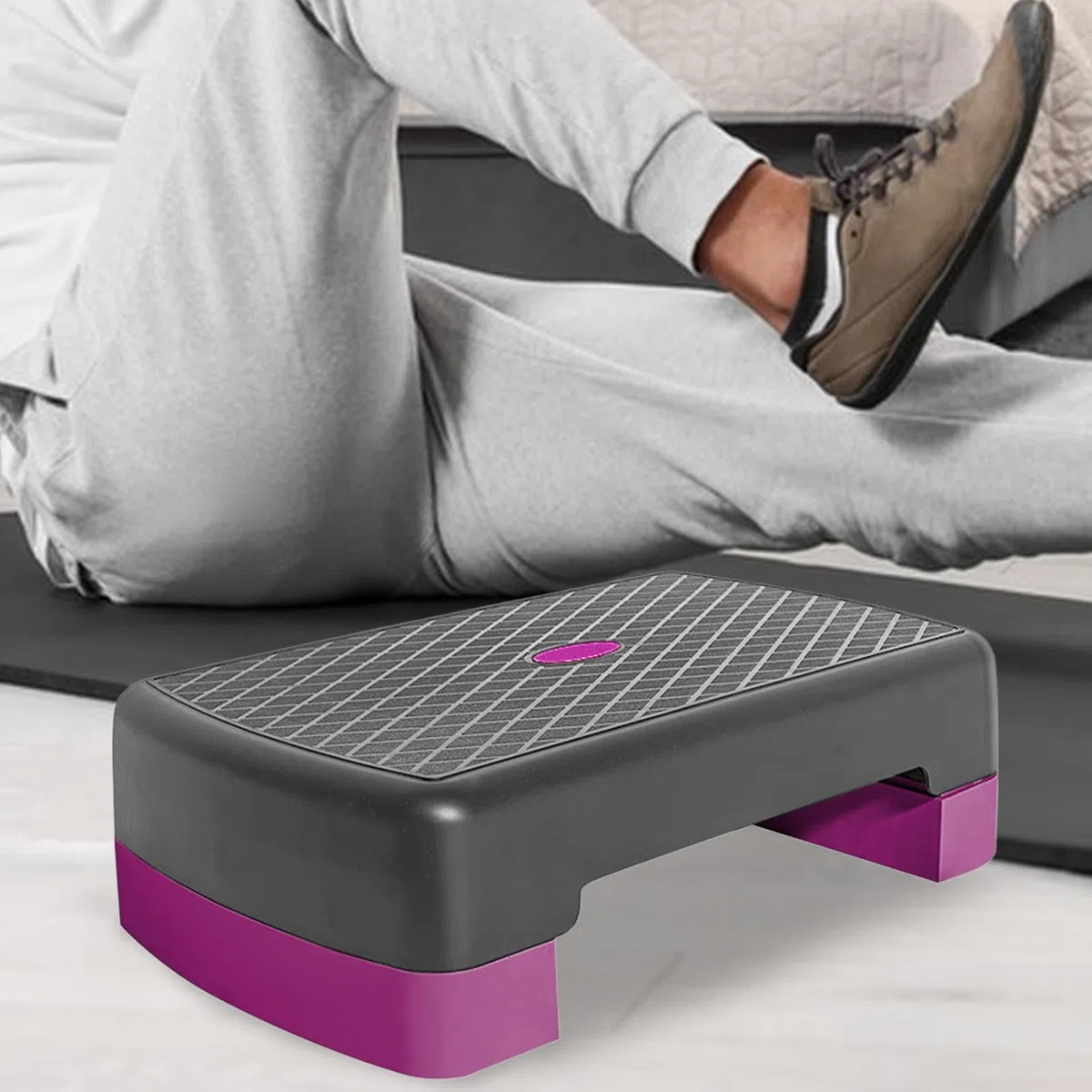 Plataforma Step - Step Fitness Antideslizante Con Altura Regulable - Tabla De Ejercicio Con Base Antideslizante En Casa Gimnasio Oficina Carga Ideal Piernas Y Glúteos