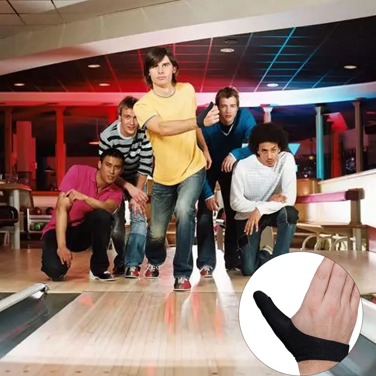 Guante para el pulgar para bolos, protector de pulgar ajustable para bolos, derecha/izquierda, guantes de bolos compactos y ligeros para hombres y mujeres, para deportes de bolos