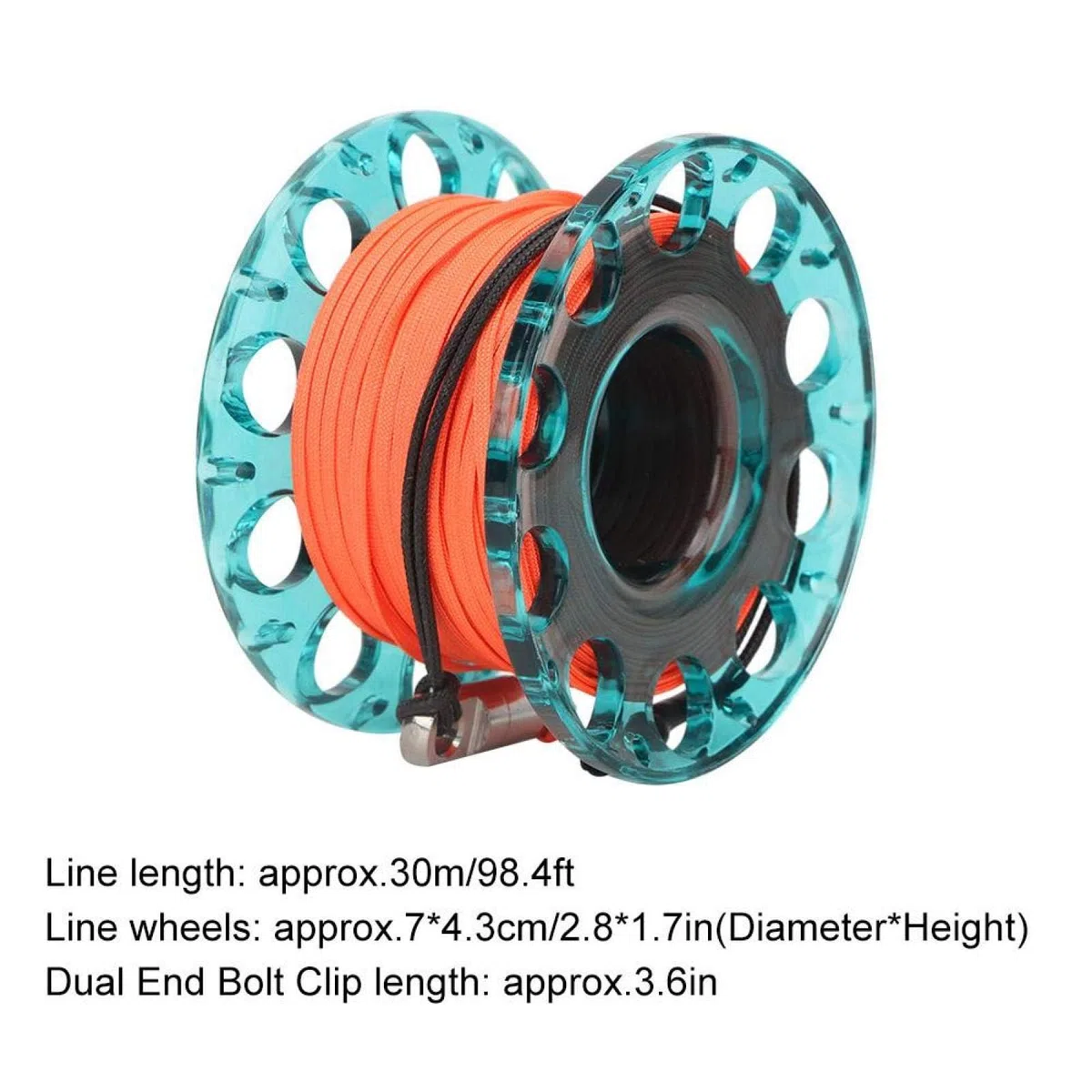 Carrete de Dedo de Buceo, 30 M, Carrete de Dedo de Buceo de Plástico Duradero, Accesorios Subacuáticos, 4 Colores(Rueda)