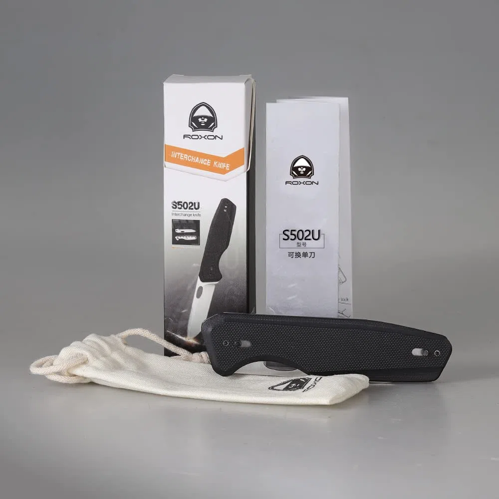 Roxon S502U Cuchillo plegable Phantasy Phantasy G10 Herramienta de bolsillo de supervivencia EDC Camping con cuchilla de cuchillo reemplazable | G10 - Herramienta de supervivencia para acampar con cuchilla intercambiable