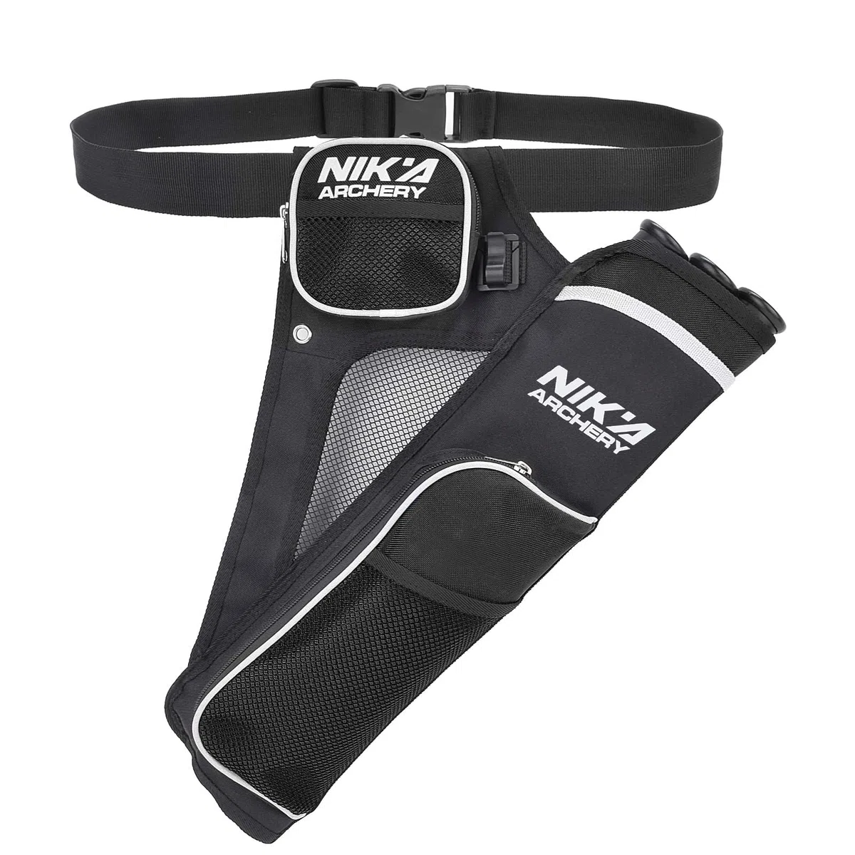 Carcaj de tiro con arco para flechas, carcaj de flechas, bolsa con 3 tubos de flecha protegidos, cintura ajustable para adolescentes y adultos