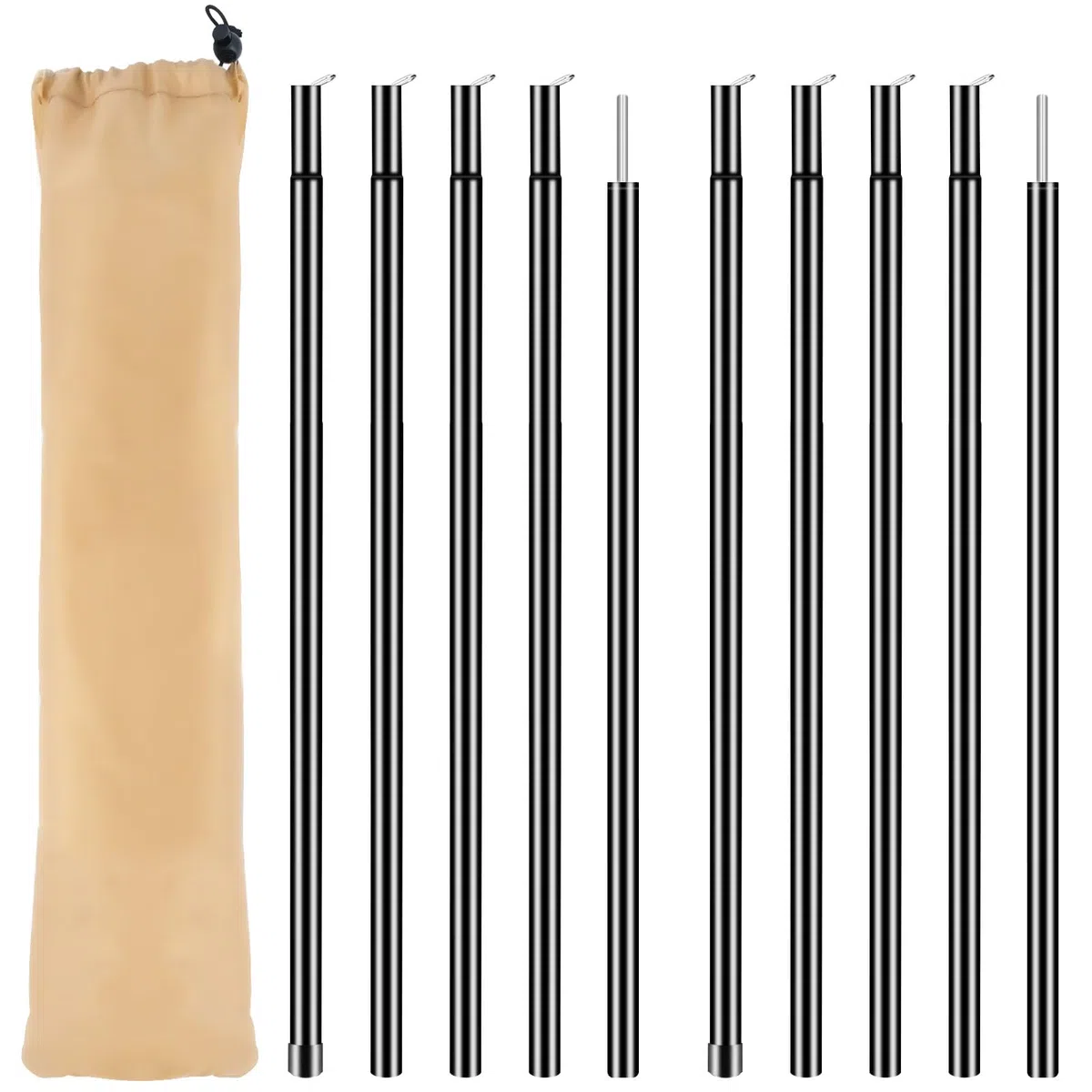 Postes de Lona de Camping, 2 Ajustable Barras Telescópicas para Toldo Camping, Postes de Repuesto para Toldo Varillas Tienda Campaña para Tienda de Campaña, Lona