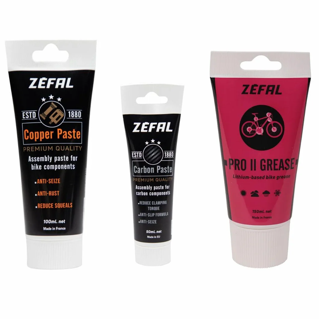 ZEFAL Pack Maintenance - Pro II Grease, Carbon Paste y Copper Paste - Grasa Bicicleta y Pasta de Carbono y Cobre - Grasa Montaje Bicicleta Fabricada en Francia