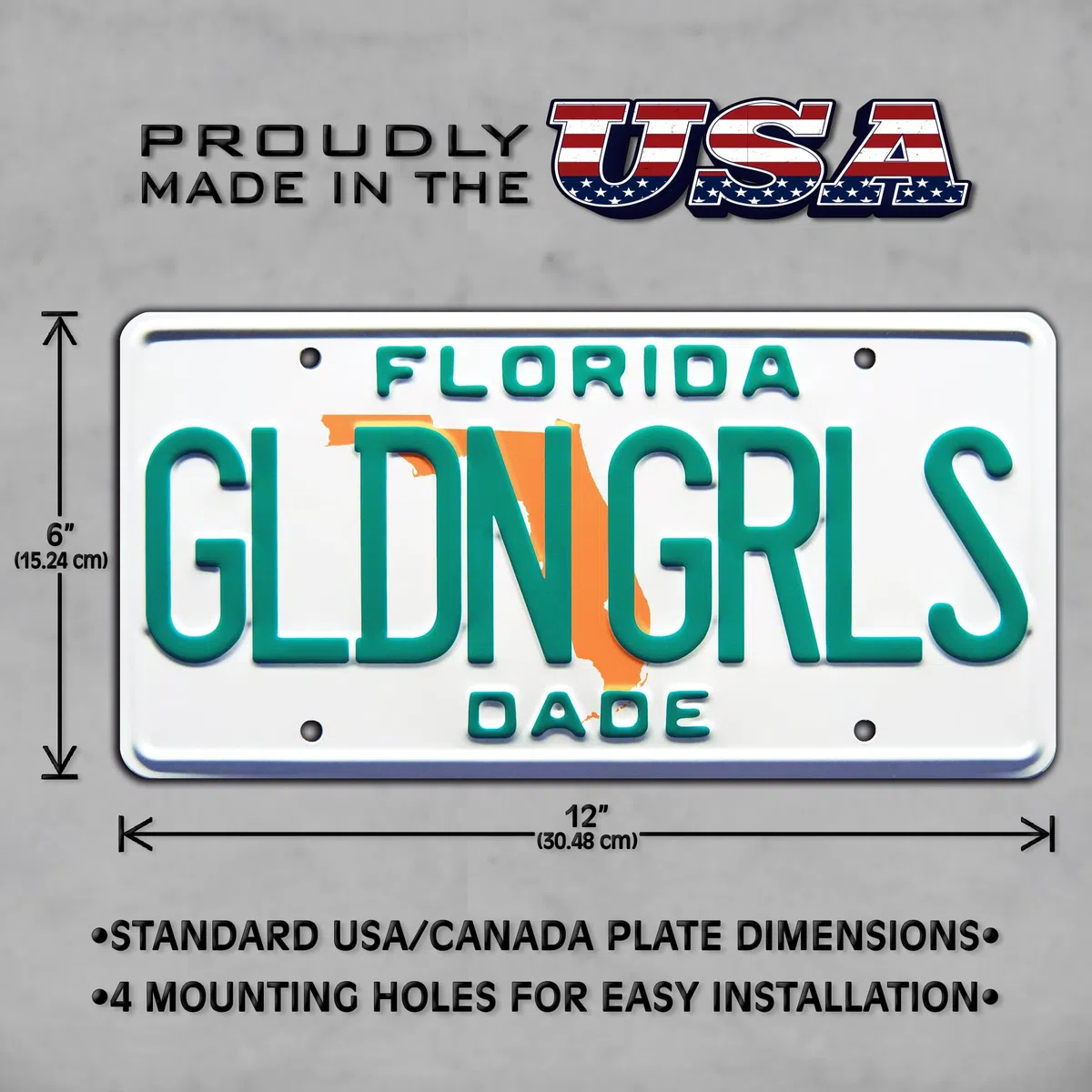 The Golden Girls | Florida | Placa de matrícula con sello de metal