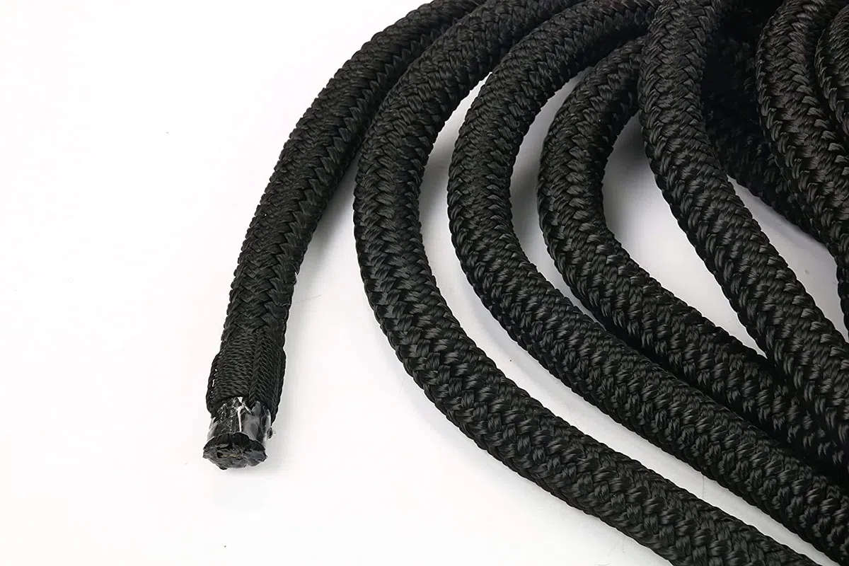 FreeTec Línea de Amarre de Nylon para Guardabarros de Barco con Ojo de 15 mm de Diámetro y 7 m de Largo, Negra
