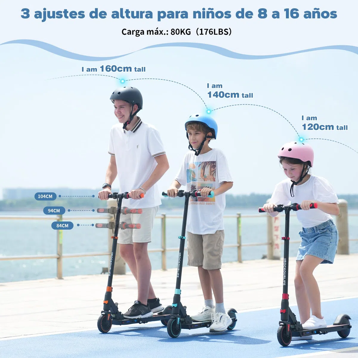 RCB R15 Patinete eléctrico Niños (8-12-16 años) - Máx.20 Km/h, Autonomía máxima 16 Km, Scooter Eléctrico Plegable para niños - Regalo para Adolescentes
