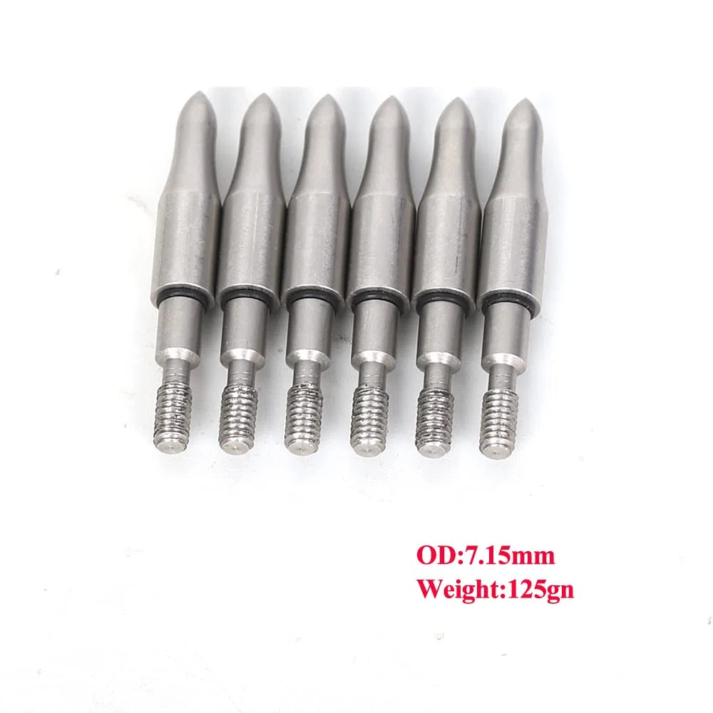 ACCMOS 100 Grain 125 Grain Acero Inoxidable Punta de Flecha Puntas de Flecha Ovaladas Punto de Tiro con Arco para Arco Recurvo Arco Compuesto Tiro Accesorio de Flecha 6/12/24 pz