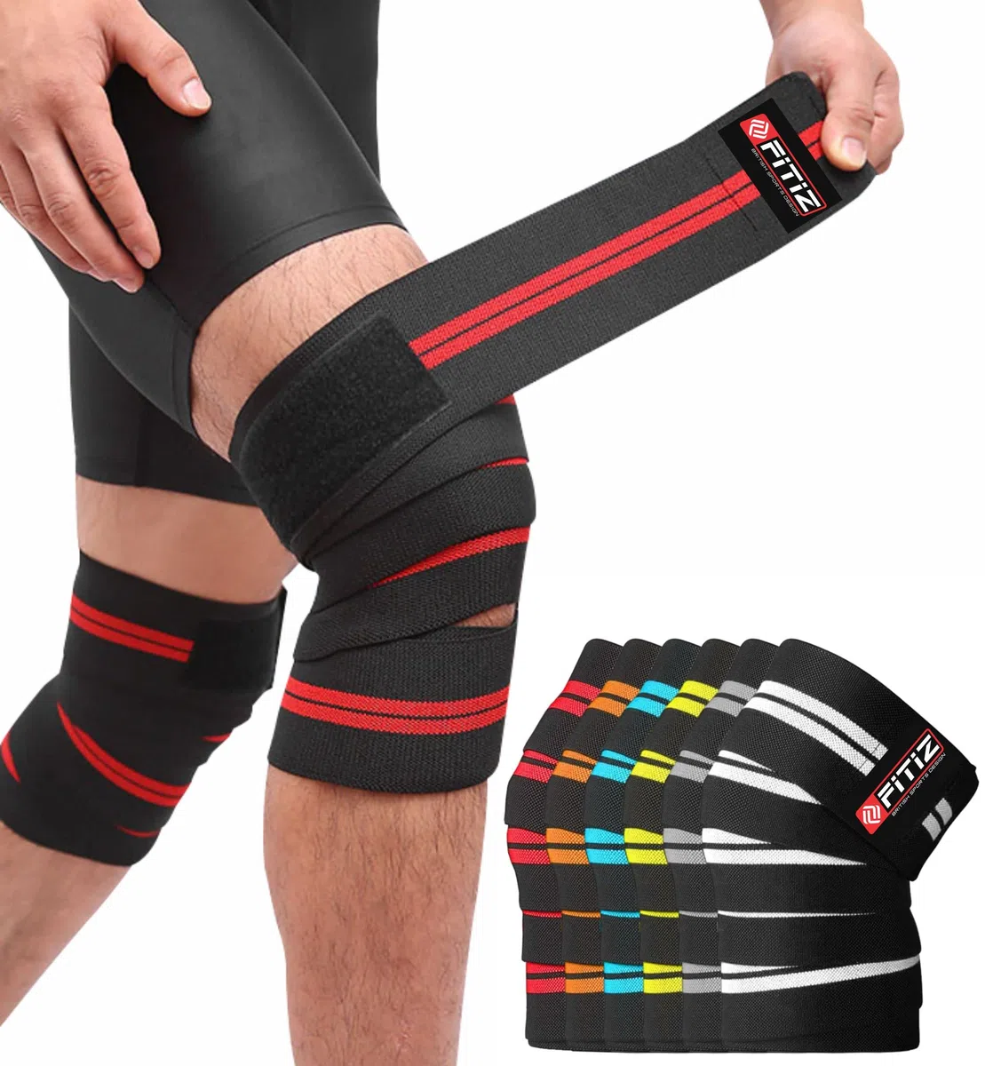 Rodilleras elásticas para levantamiento de pesas, soporte de rodilla para sentadillas, bandas para crossfit, gimnasio, dolor, WOD, entrenamiento cruzado, levantamiento de potencia,