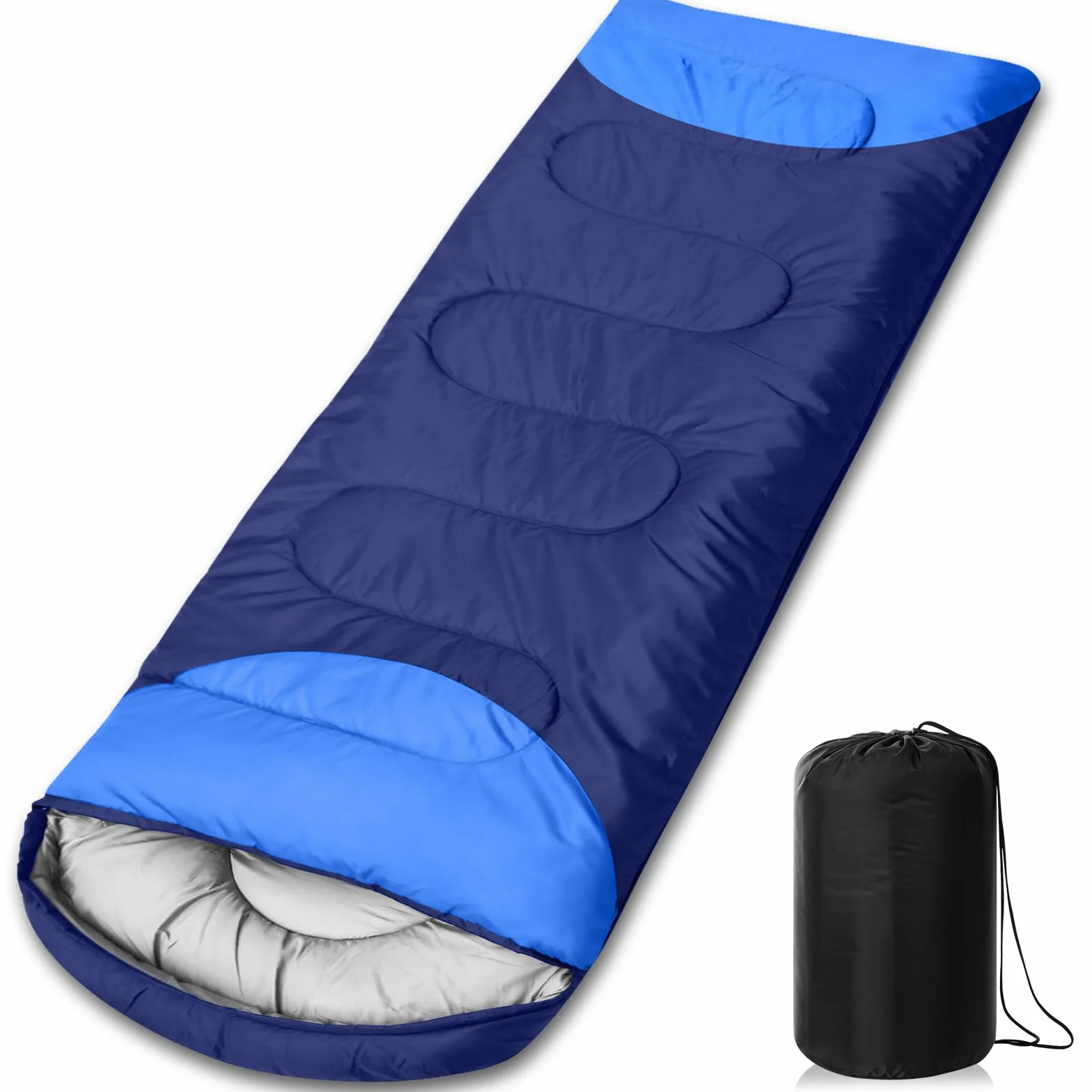 Saco de Dormir, 210x75cm Saco de Dormir 4 Estaciones, Ligero e Impermeable, con Bolsa de Almacenamiento Portátil, para Adultos y Niños, para Acampada, Senderismo y Actividades al Aire Libre