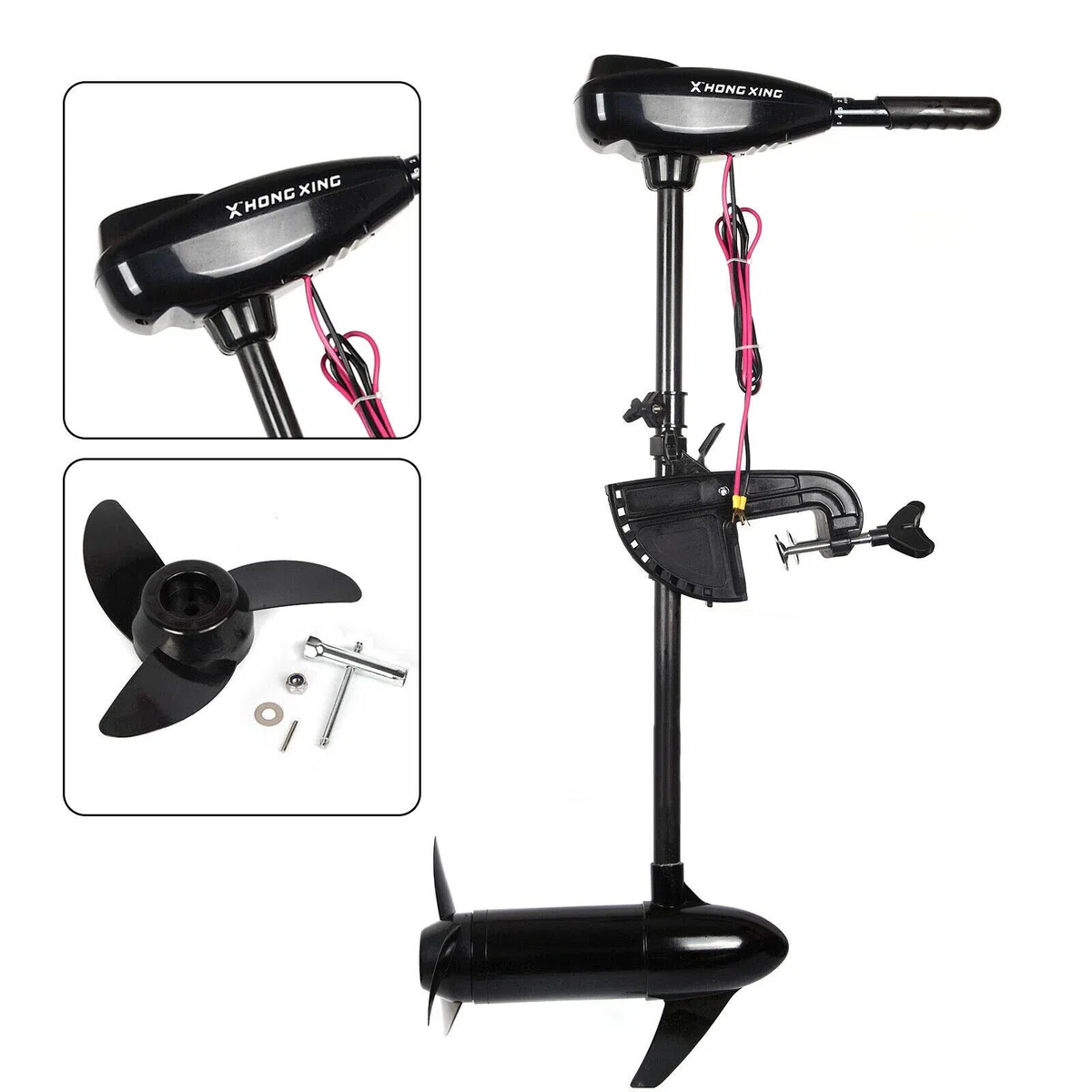 Motor eléctrico fueraborda, 800 W, 12 V, motor fueraborda, motor fueraborda, 80 LBS de alto rendimiento, motor de barco para barcos, botes inflables