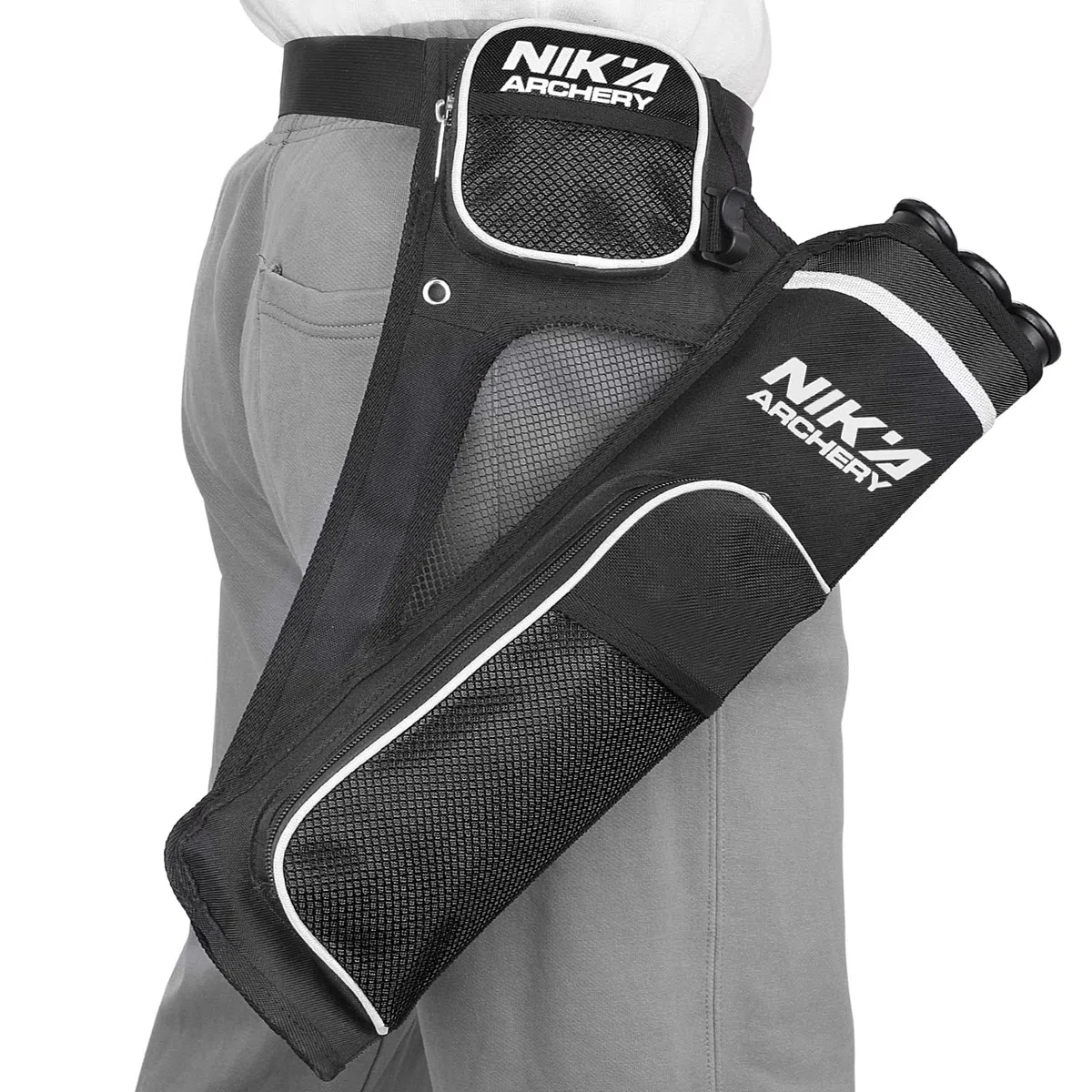 Carcaj de tiro con arco para flechas, carcaj de flechas, bolsa con 3 tubos de flecha protegidos, cintura ajustable para adolescentes y adultos